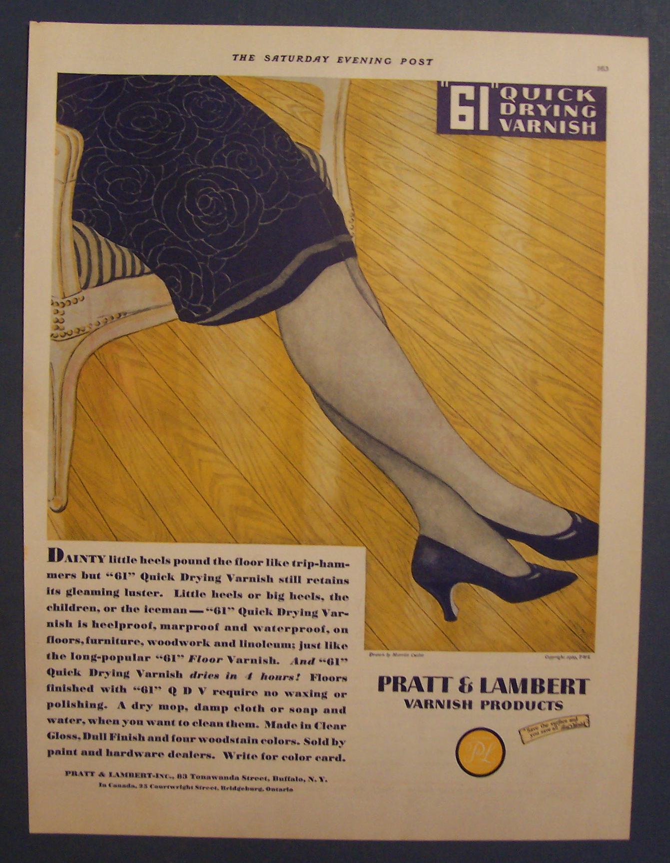 1929  Pratt & Lambert 61 Quick Drying Varnish