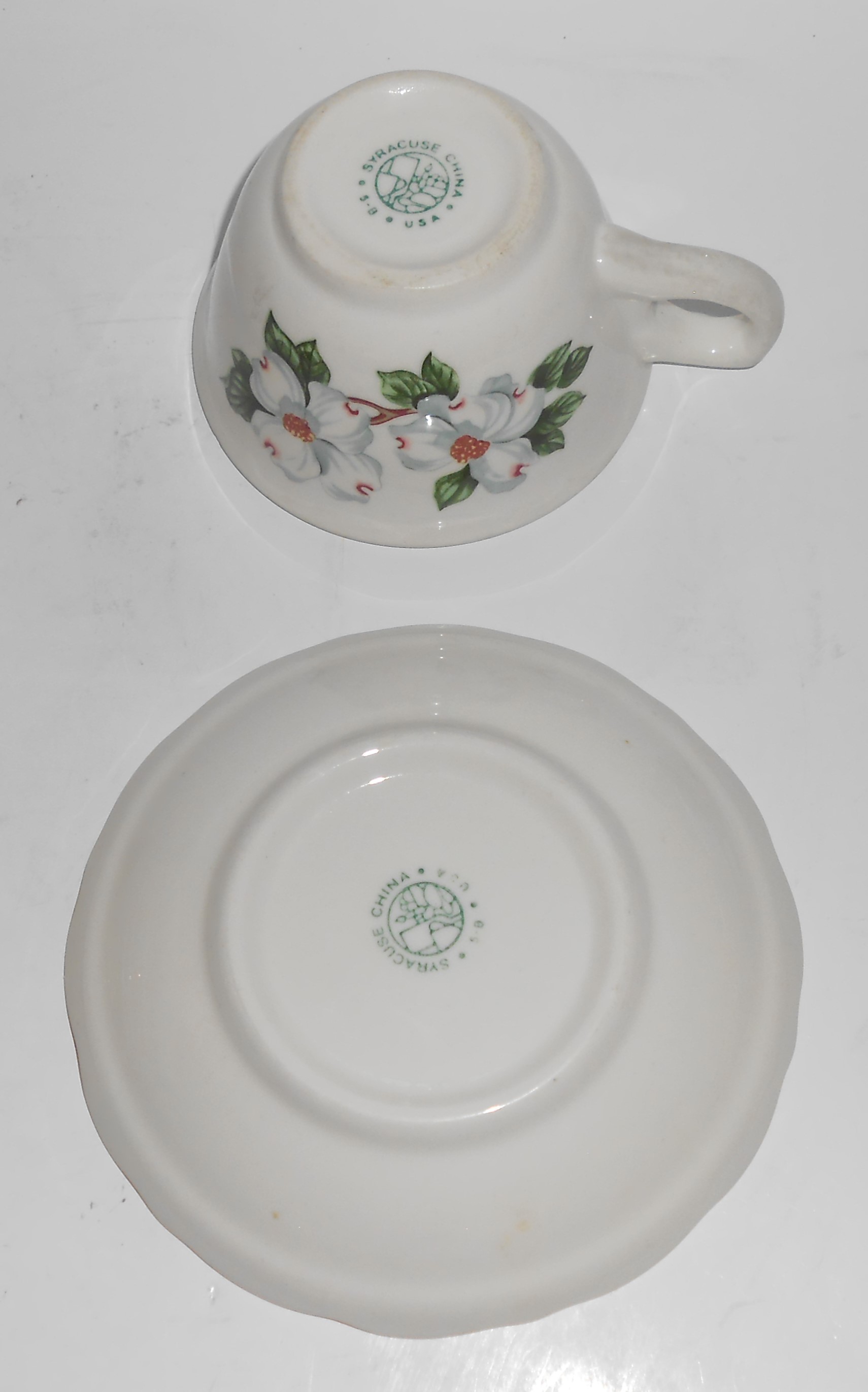 Syracuse China Restaurant Ware Dogwood Cup & Saucer #2