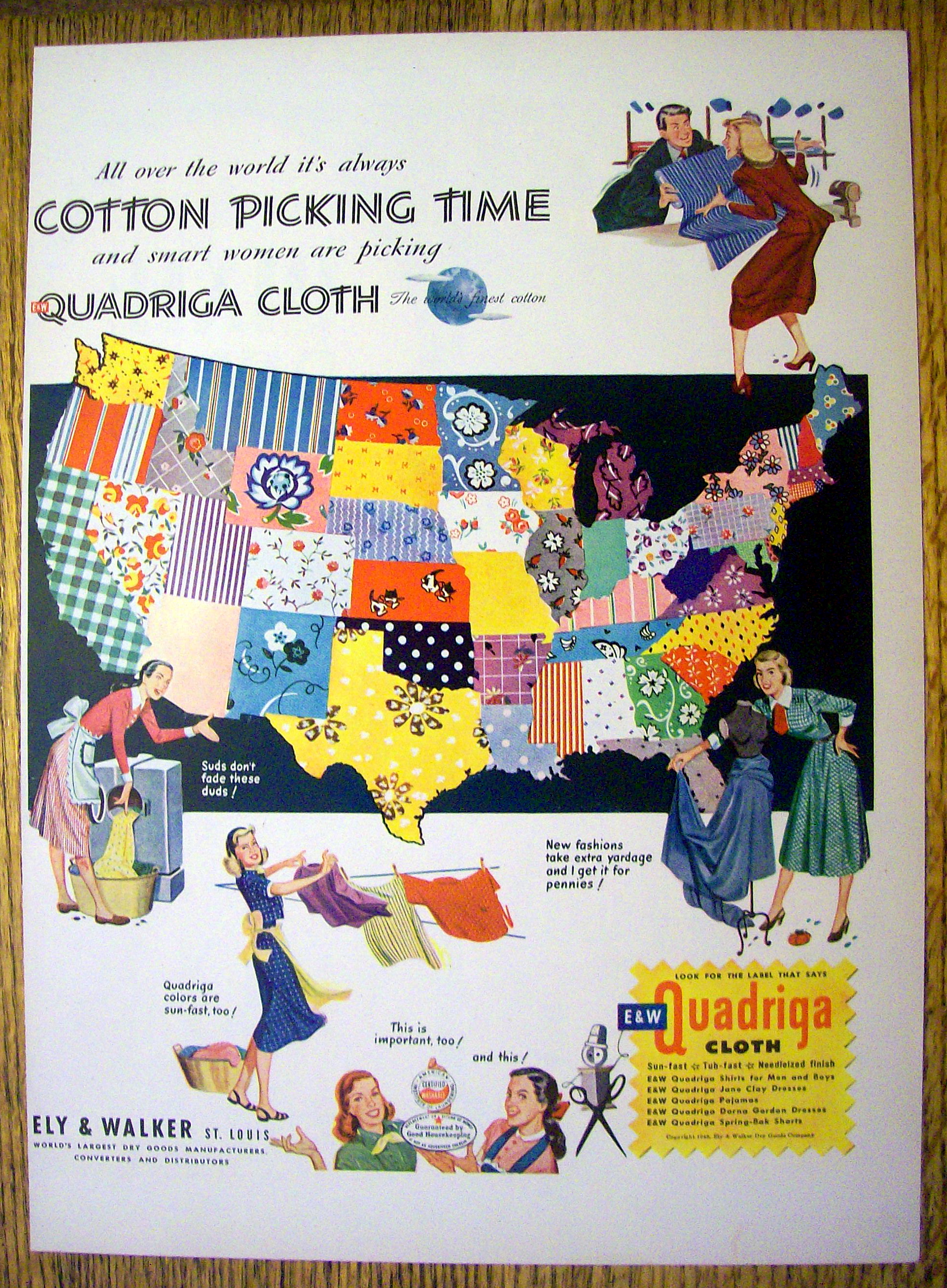 1948 Quadriga Cloth with Many Different Kinds Of Cloth