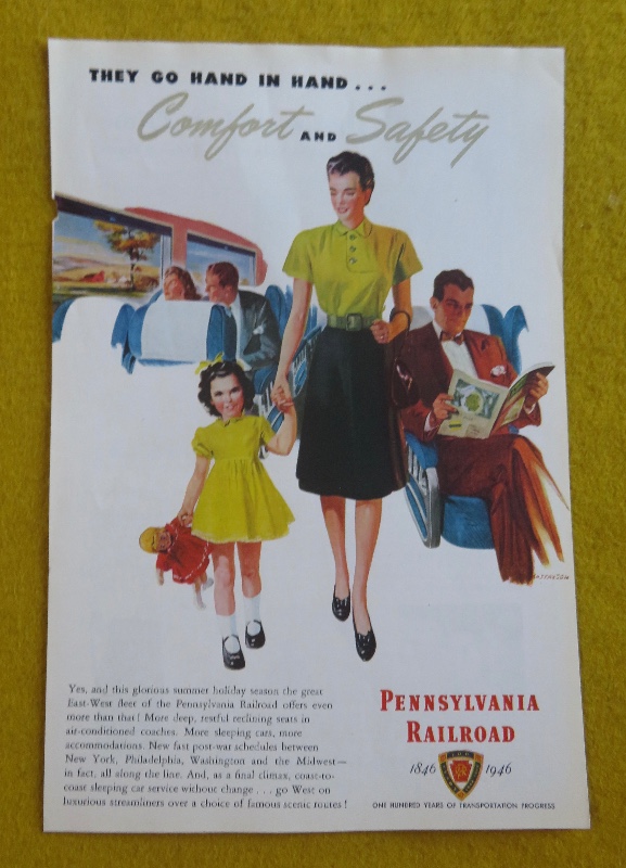 1946 Pennsylvania Railroad w/Woman Walking with Girl