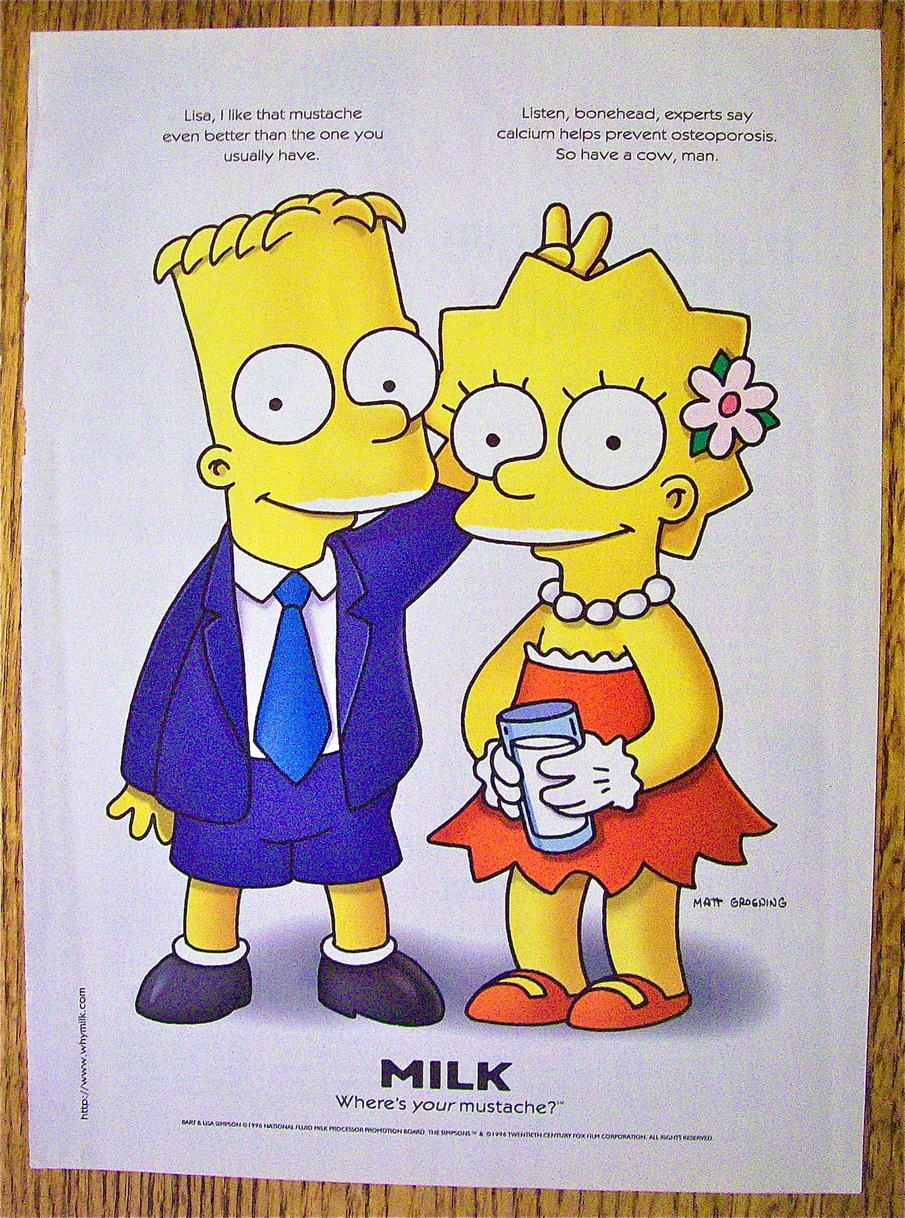 1997 Milk with Bart & Lisa Simpson