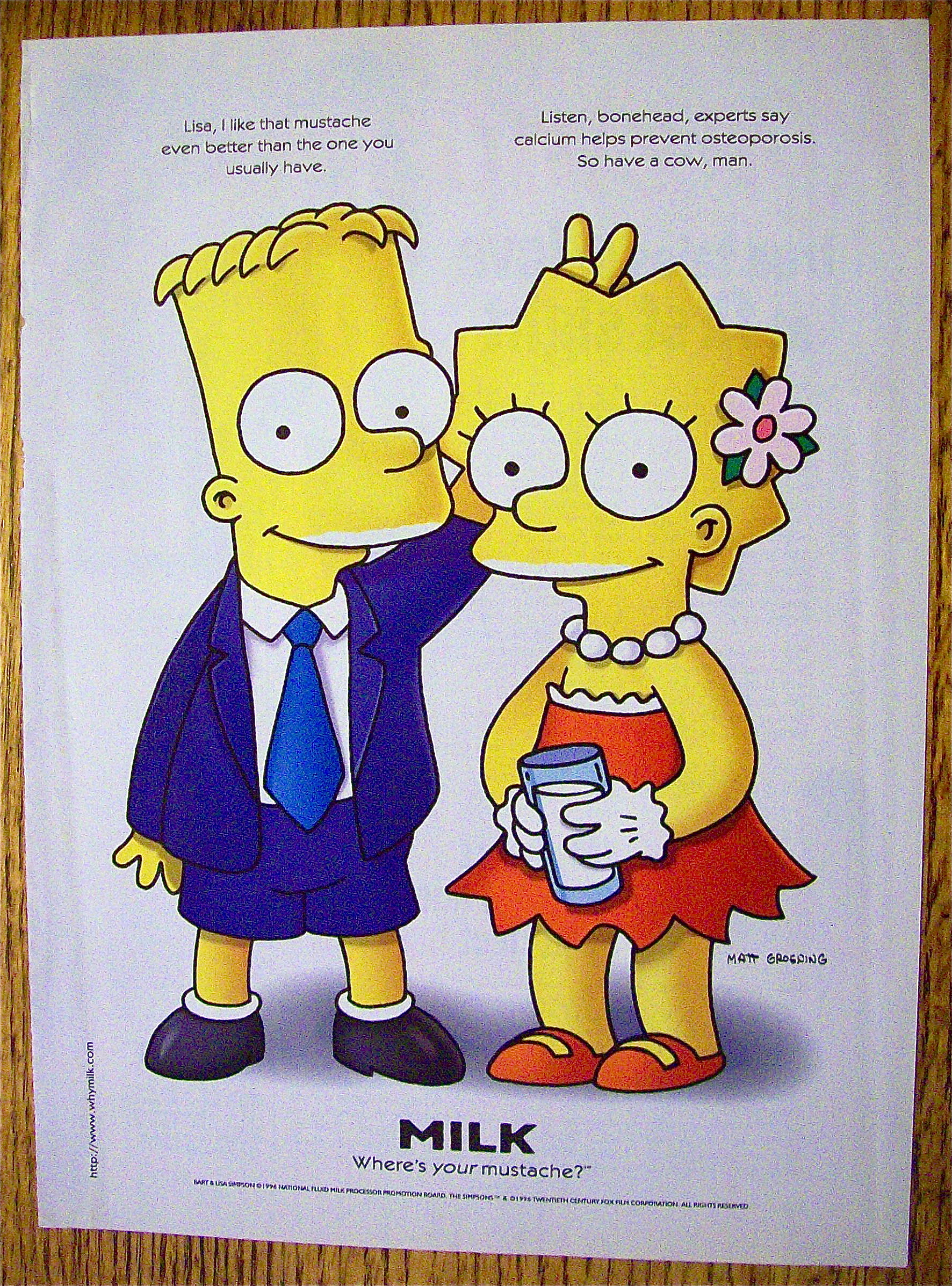1997 Milk with Bart & Lisa Simpson