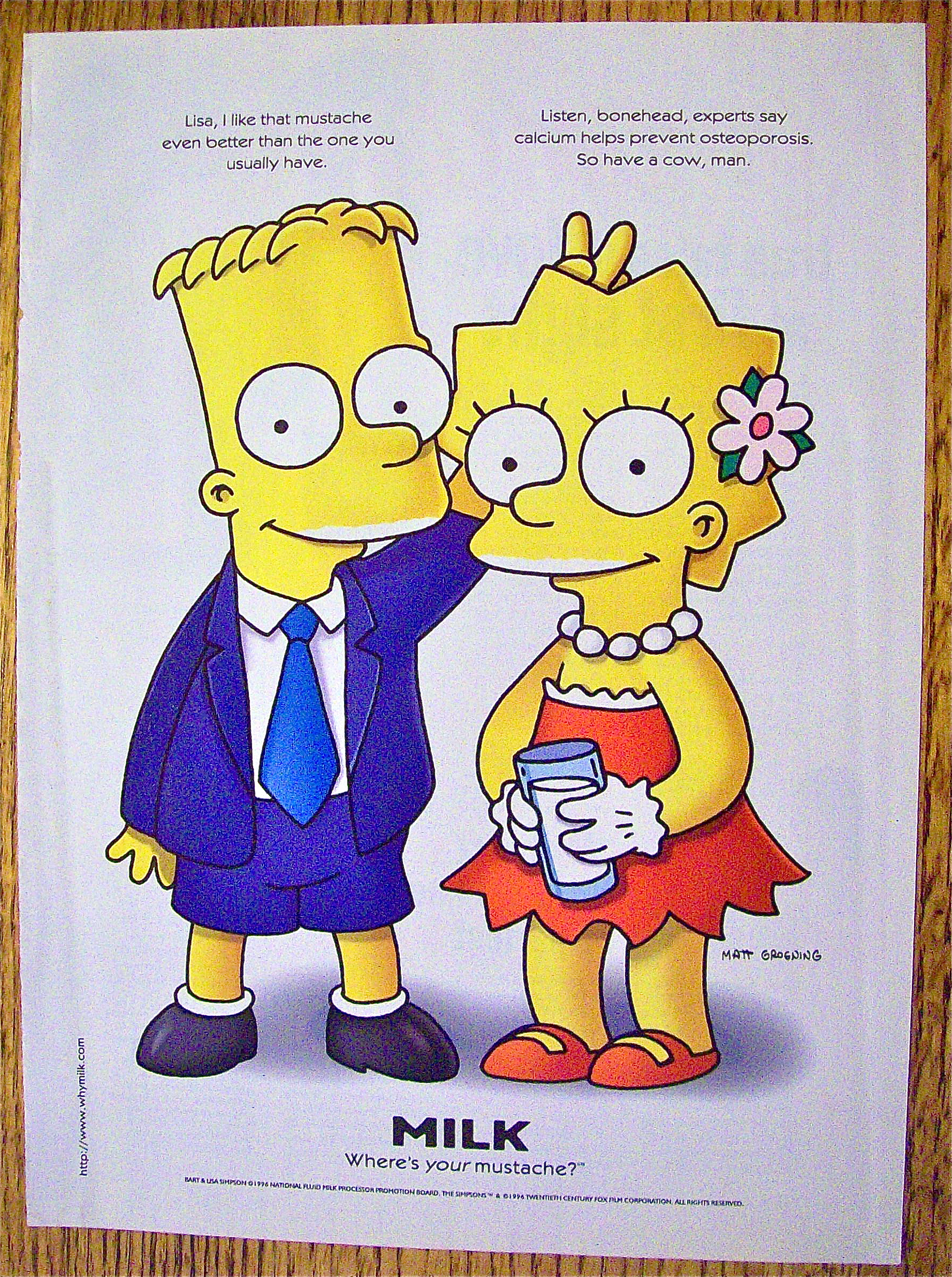 1997 Milk with Bart & Lisa Simpson