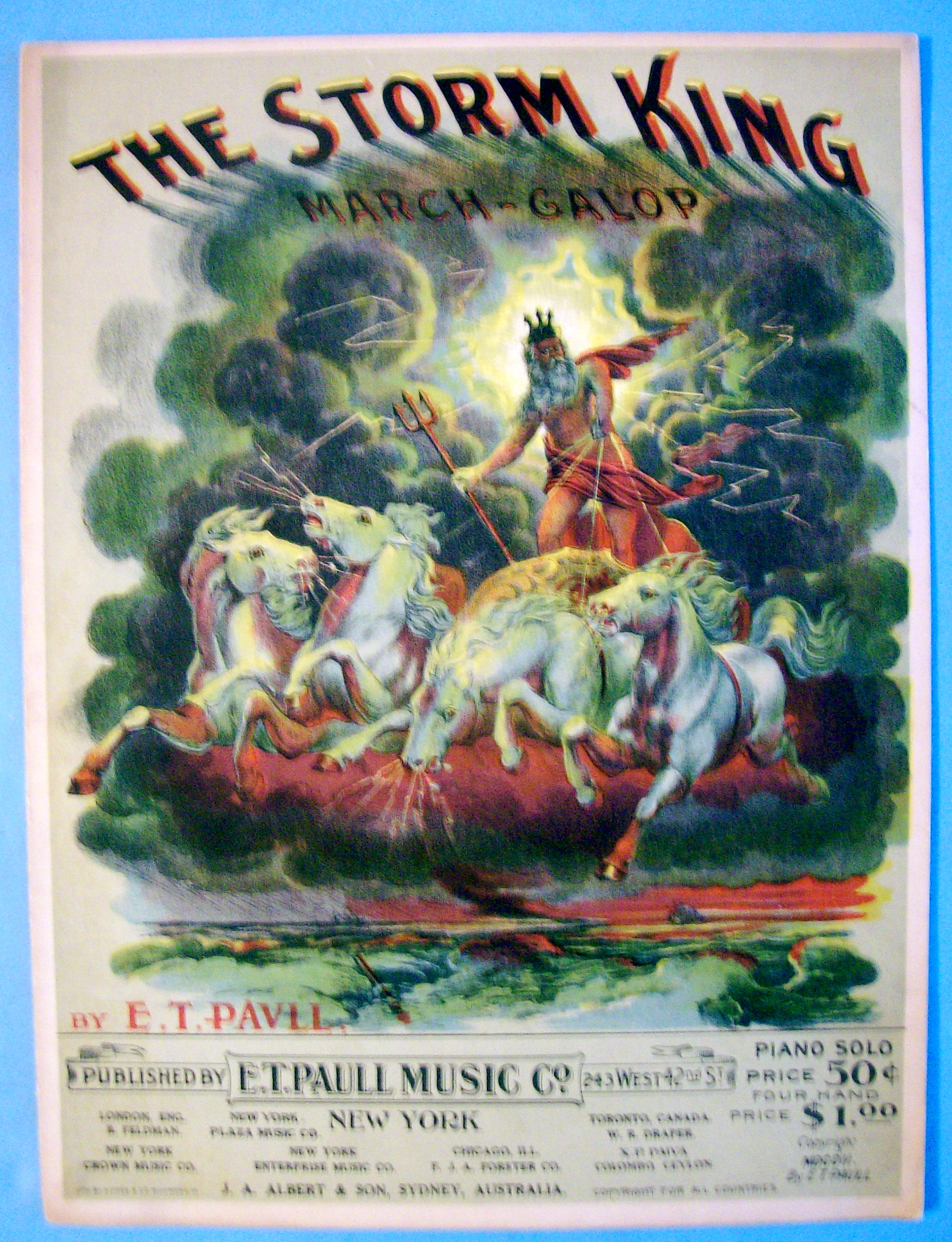 E.T. Paul 1902 The Storm King March Sheet Music