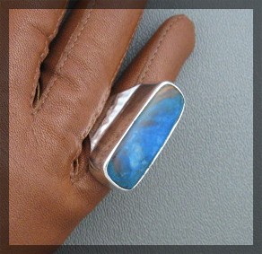 Peruvian Blue Opal Sterling Silver Ring By Starborn