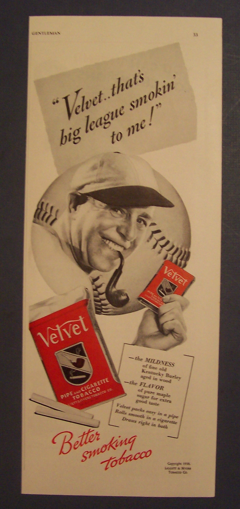 1938 Velvet Pipe & Cigarette Tobacco