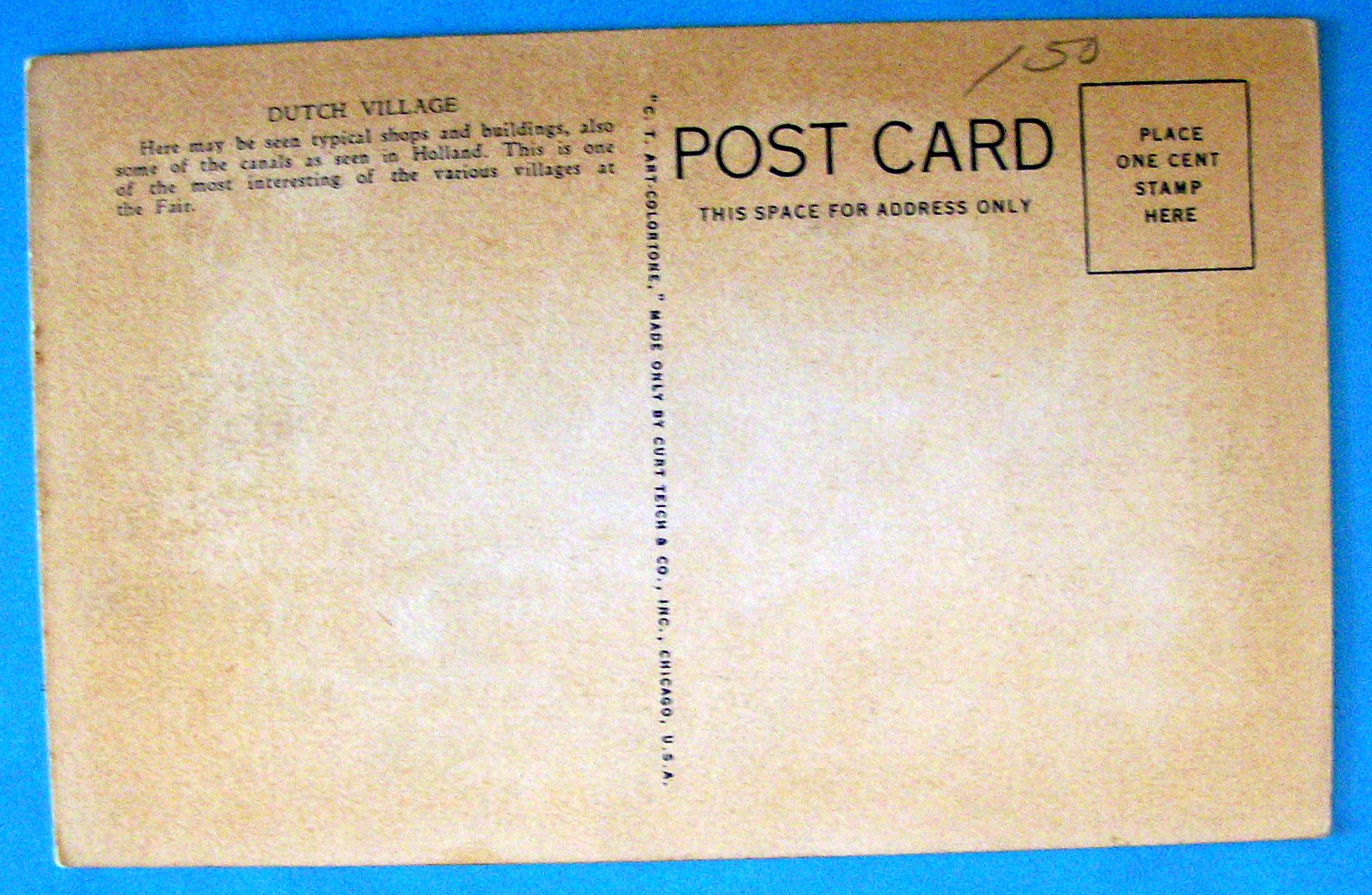 Dutch Village Postcard (Chicago World's Fair)
