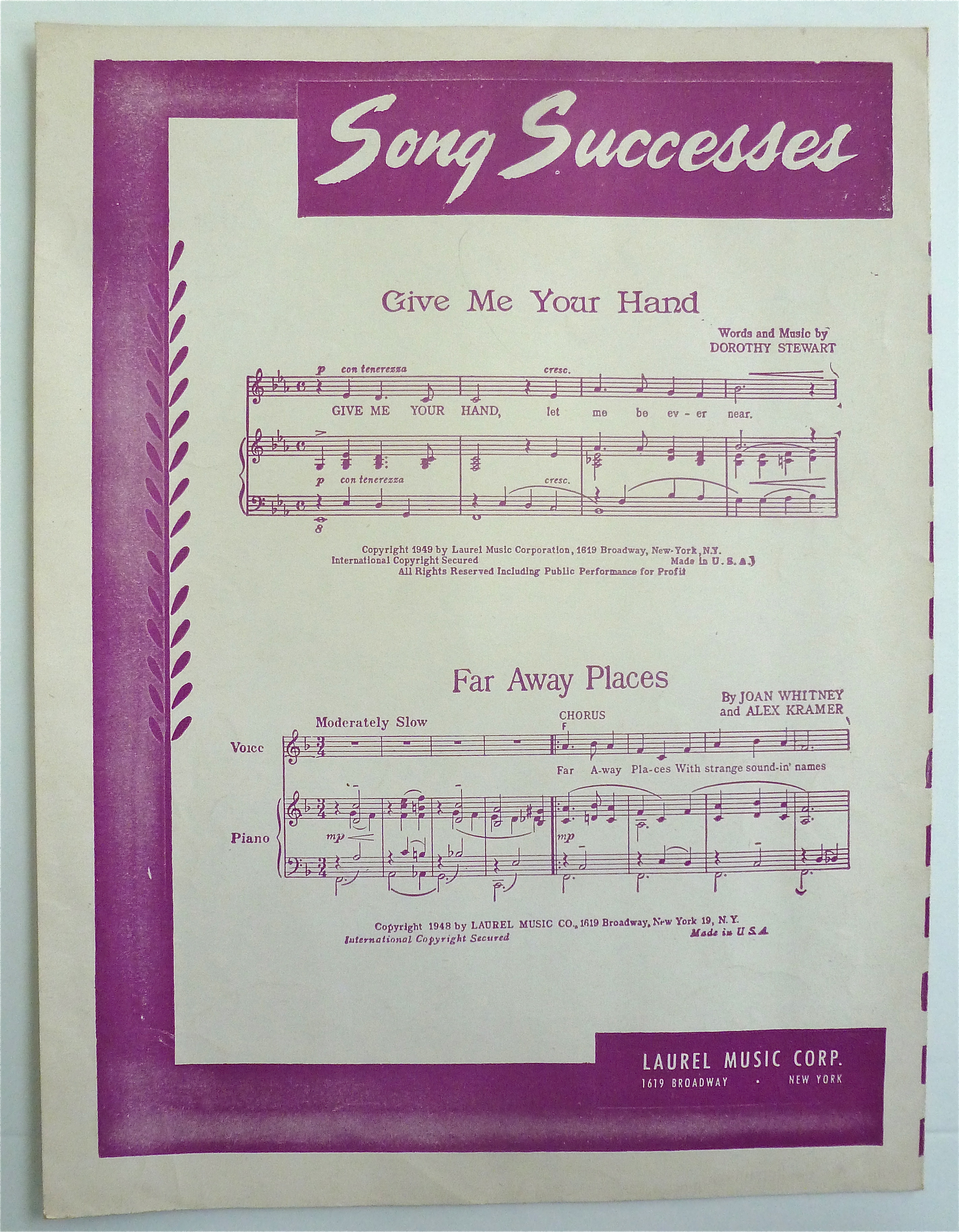 Sheet Music For 1951 These Things I Offer You