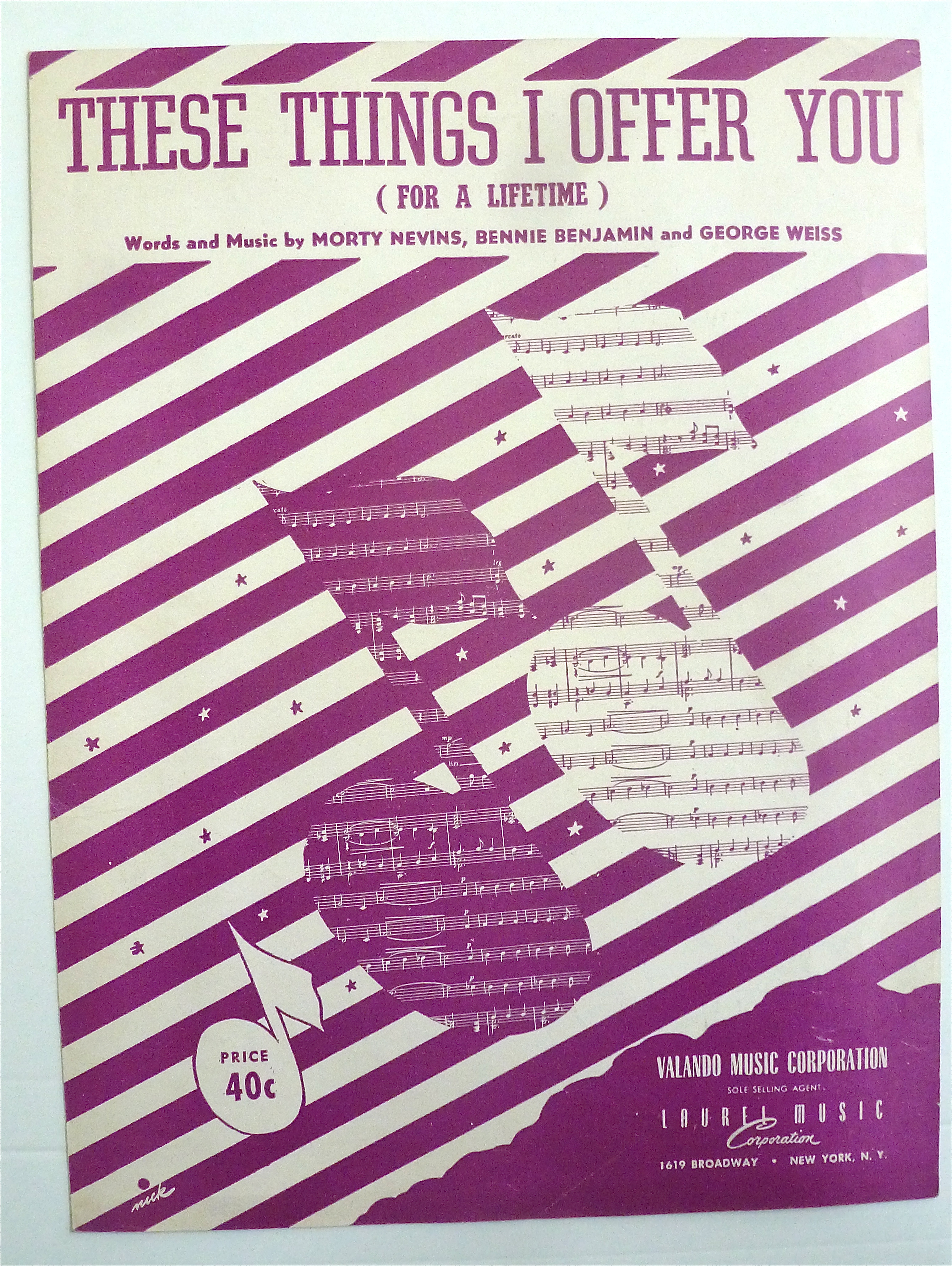 Sheet Music For 1951 These Things I Offer You