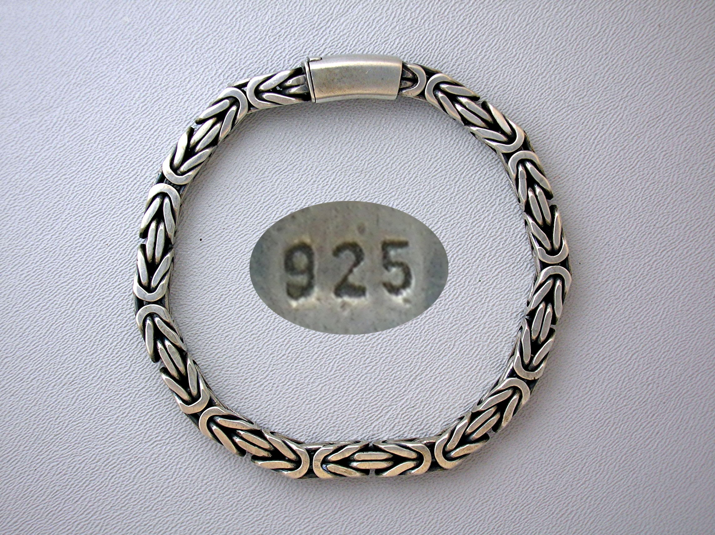 Sterling Silver Byzantine Bracelet Push Clasp
