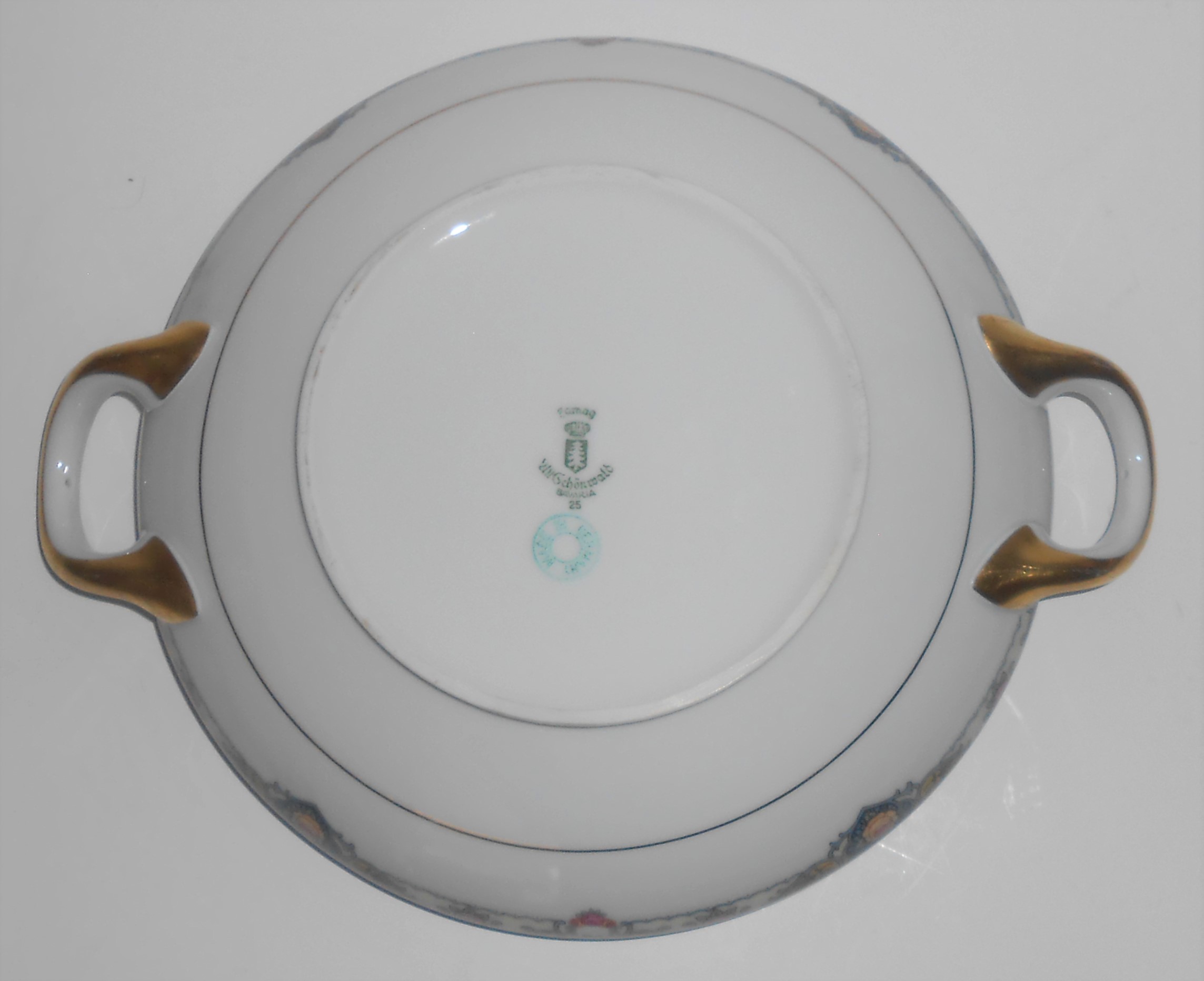 Eamag Porcelain China Bavaria EAM16 Yellow Band Pink Ro