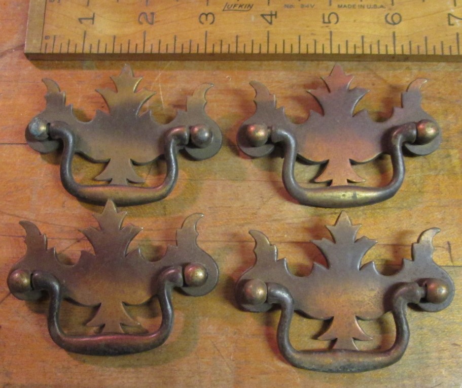 Antique Drawer Pulls Hardware Copper 4 Pulls