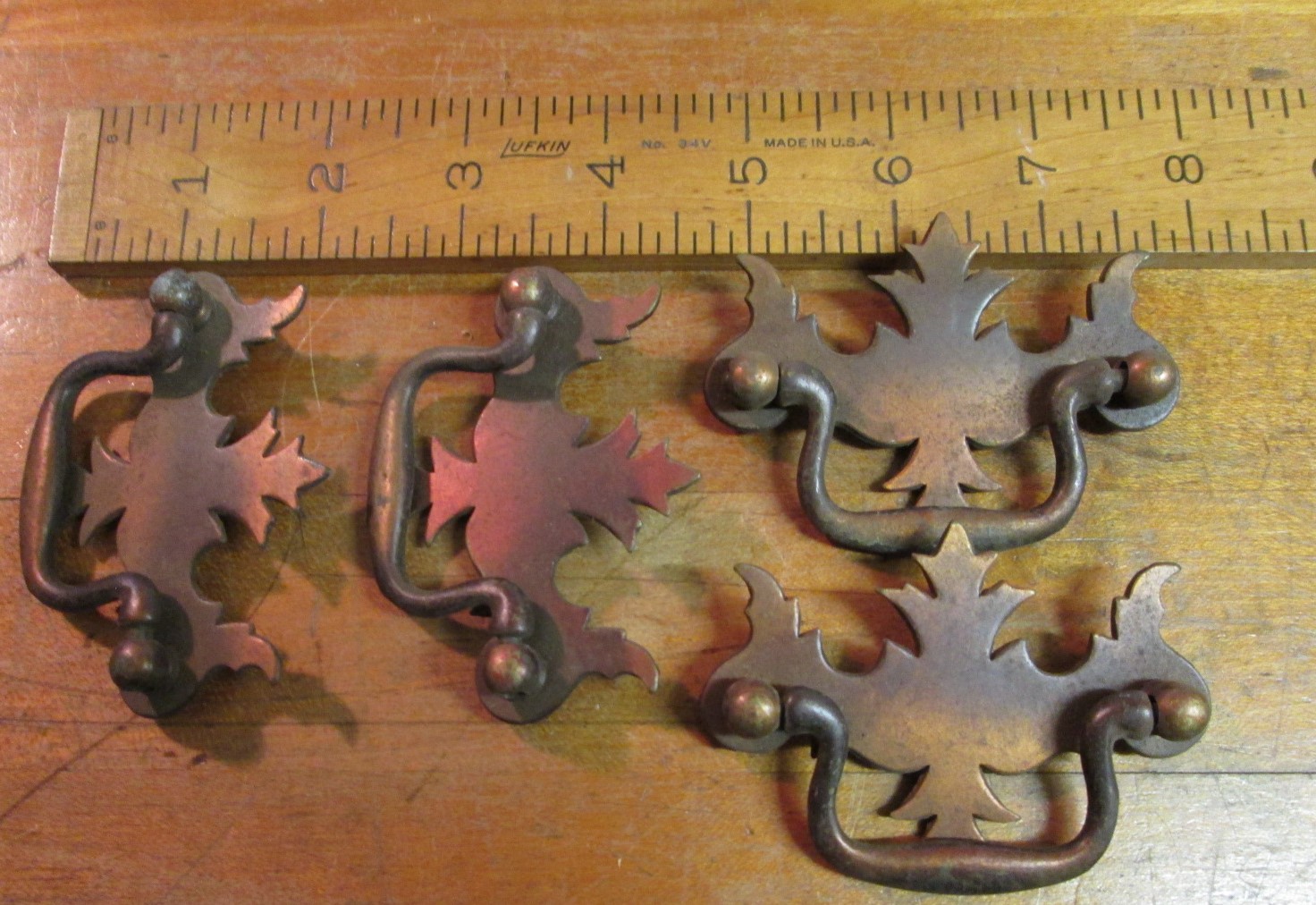 Antique Drawer Pulls Hardware Copper 4 Pulls