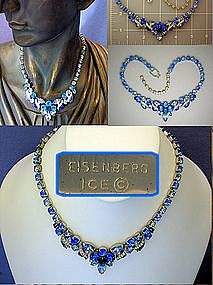 Eisenberg Ice Blue Crystal Necklace