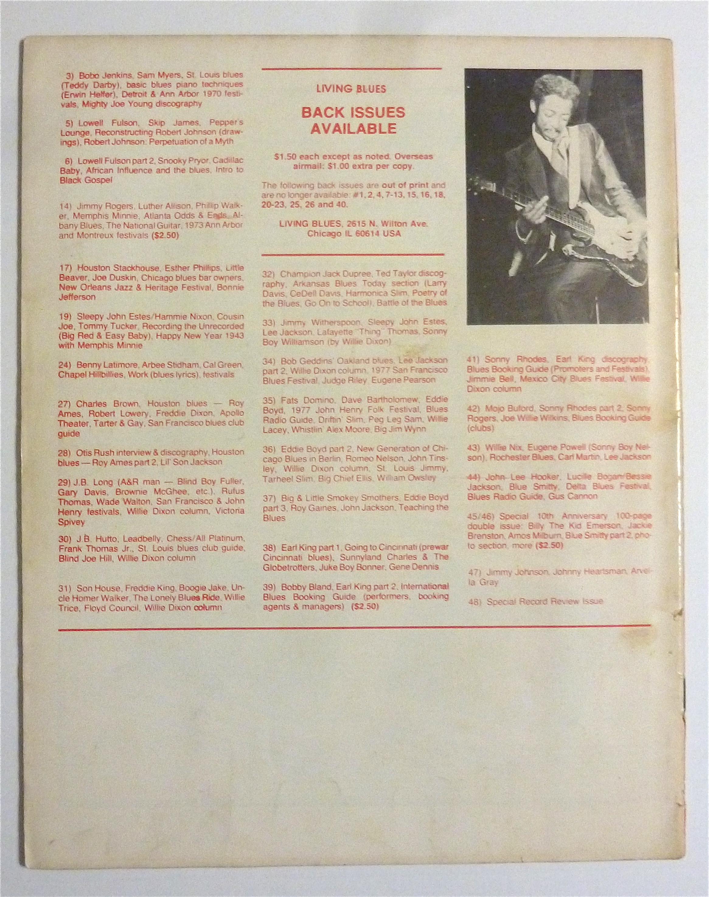 Living Blues Magazine Winter 1980-81 Rosco Gordon