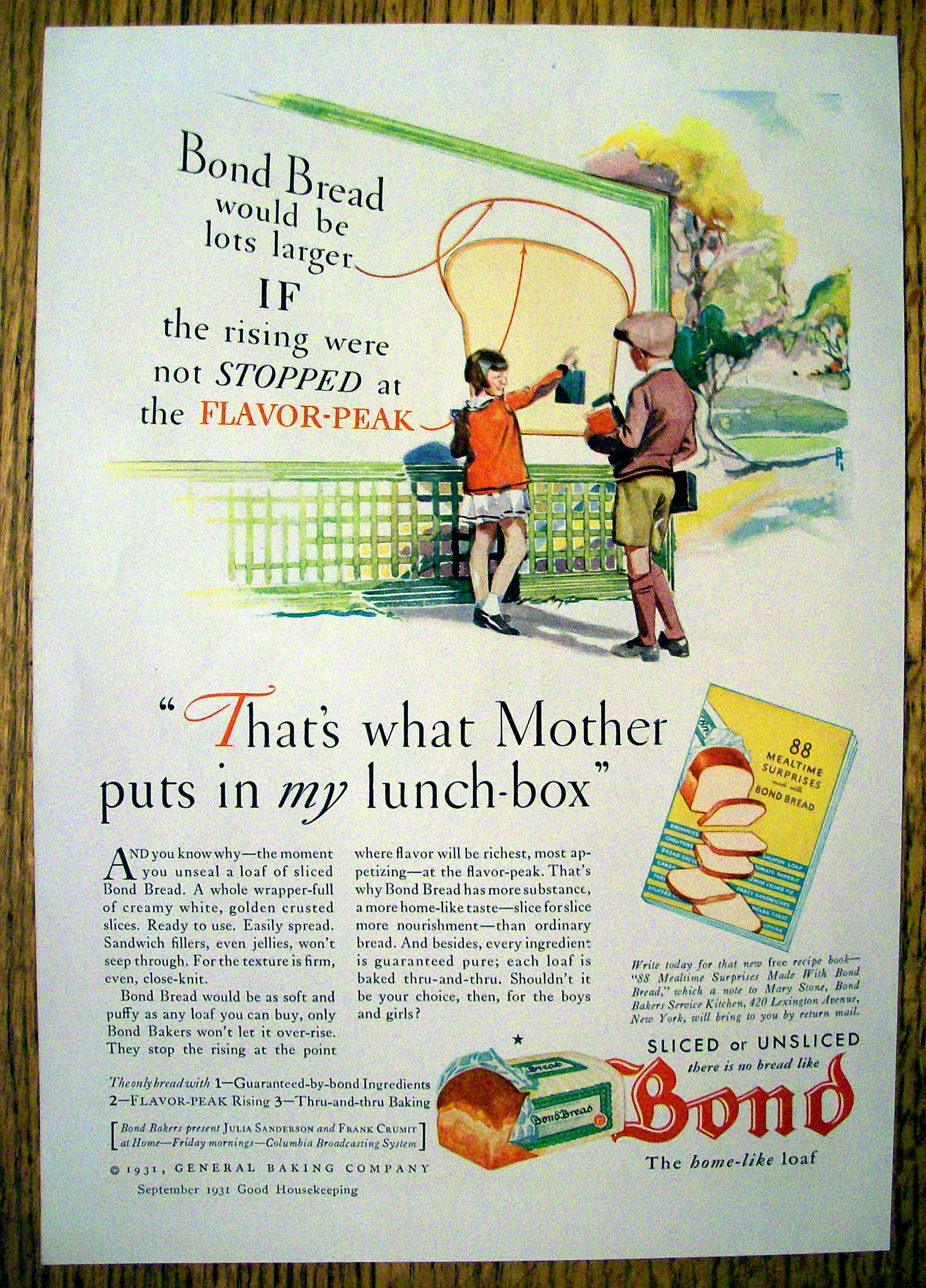 Vintage Ad: 1931 Bond Bread