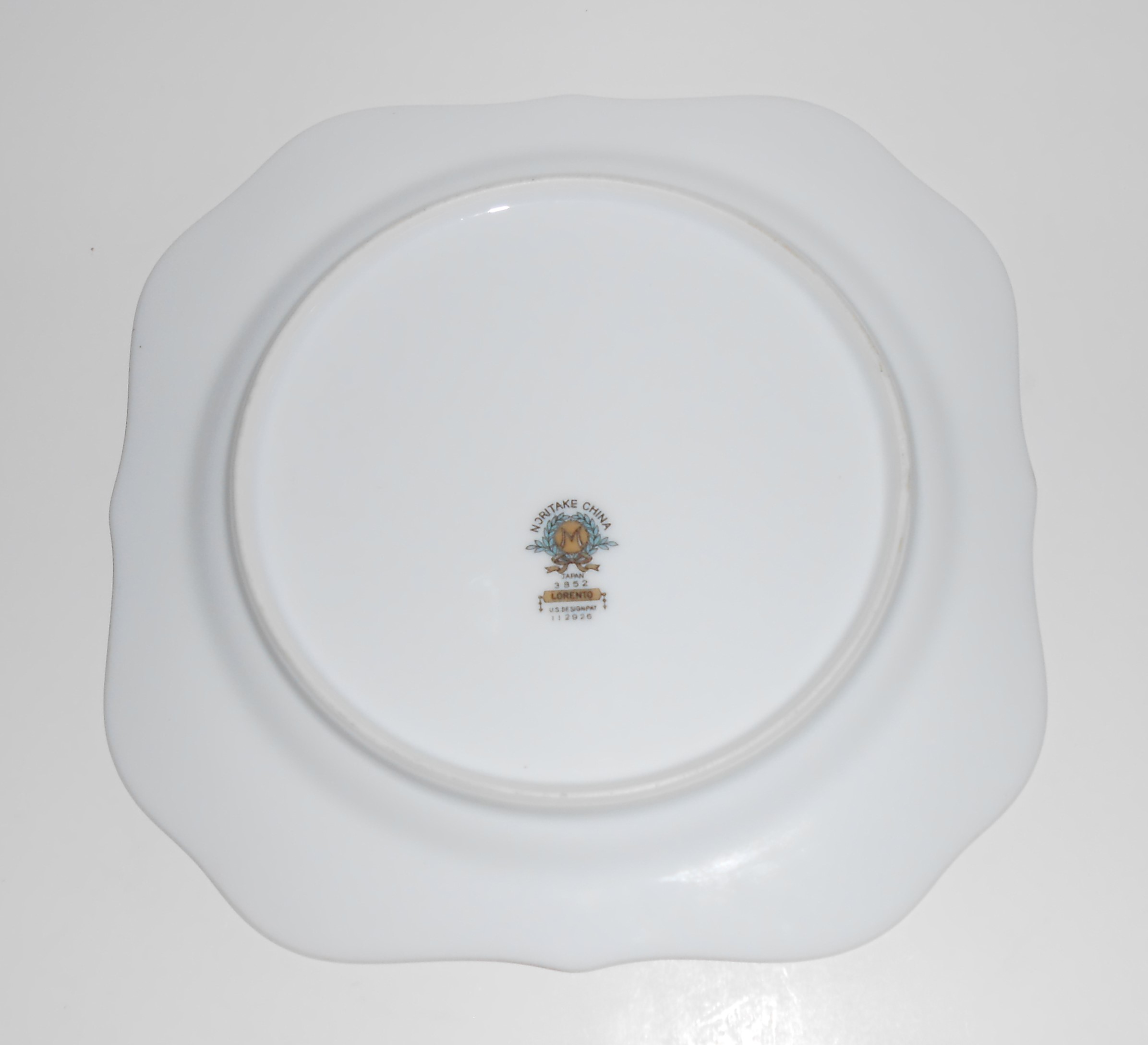 Noritake Porcelain China Lorento W/Gold Square Salad Pl
