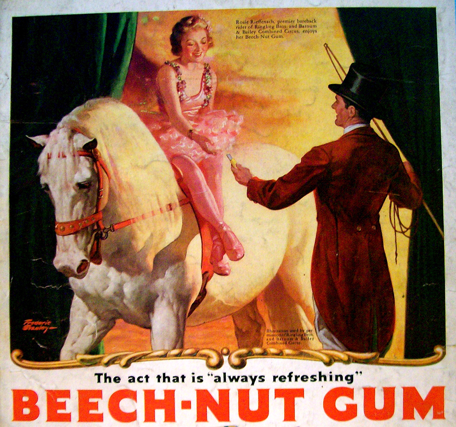 1937 Beech Nut Gum w/Ringling Bros By Frederic Stanley