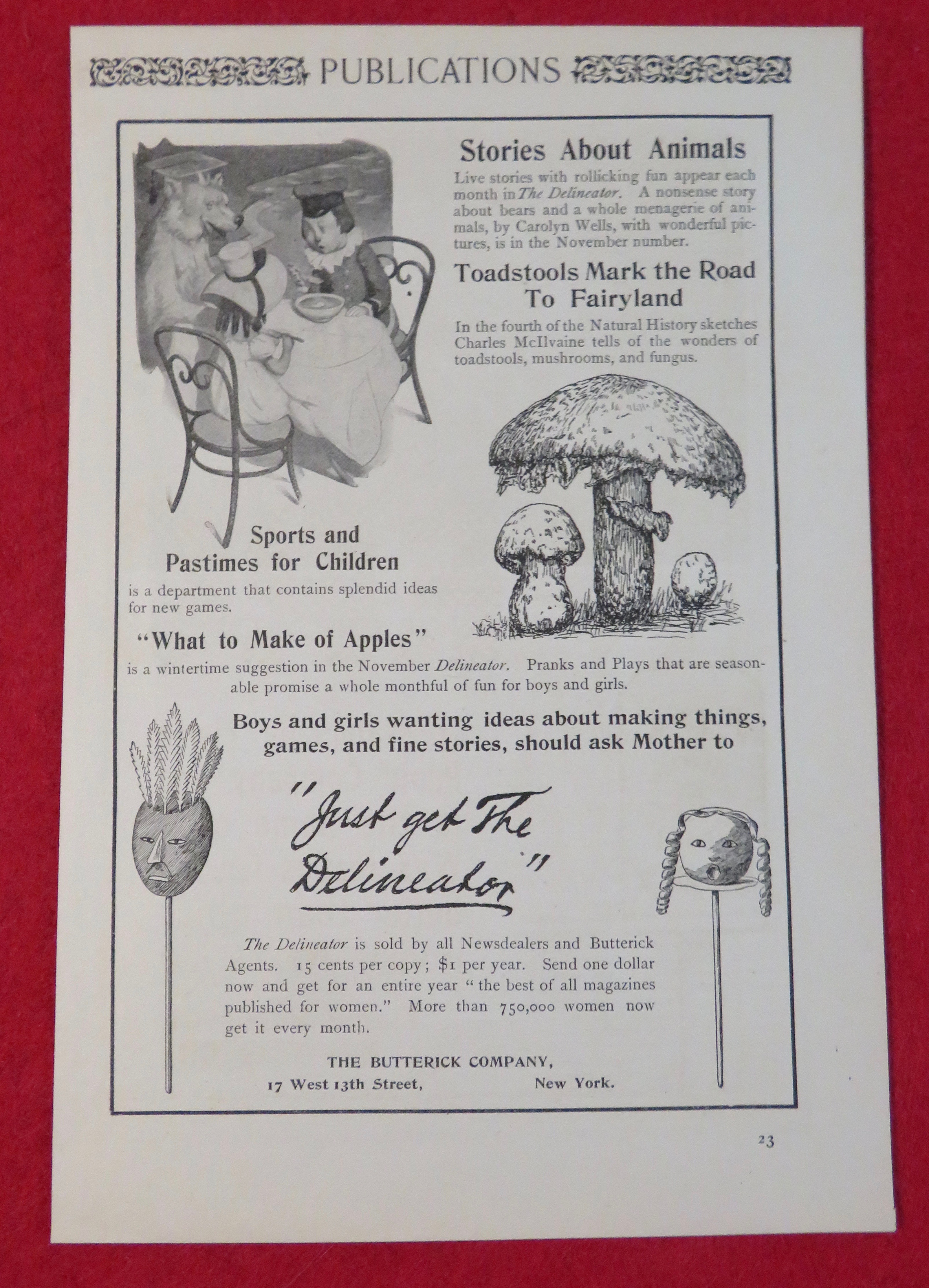 1902 Delineator with Animal, Fairyland, Children & More