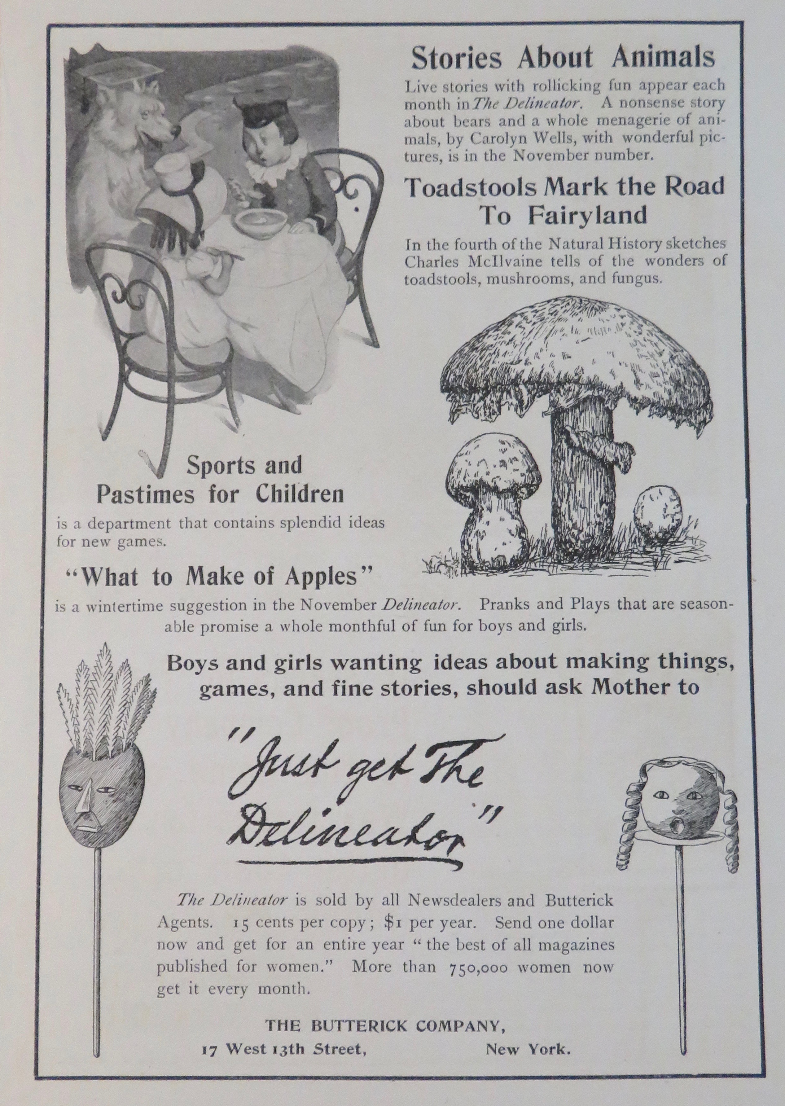 1902 Delineator with Animal, Fairyland, Children & More