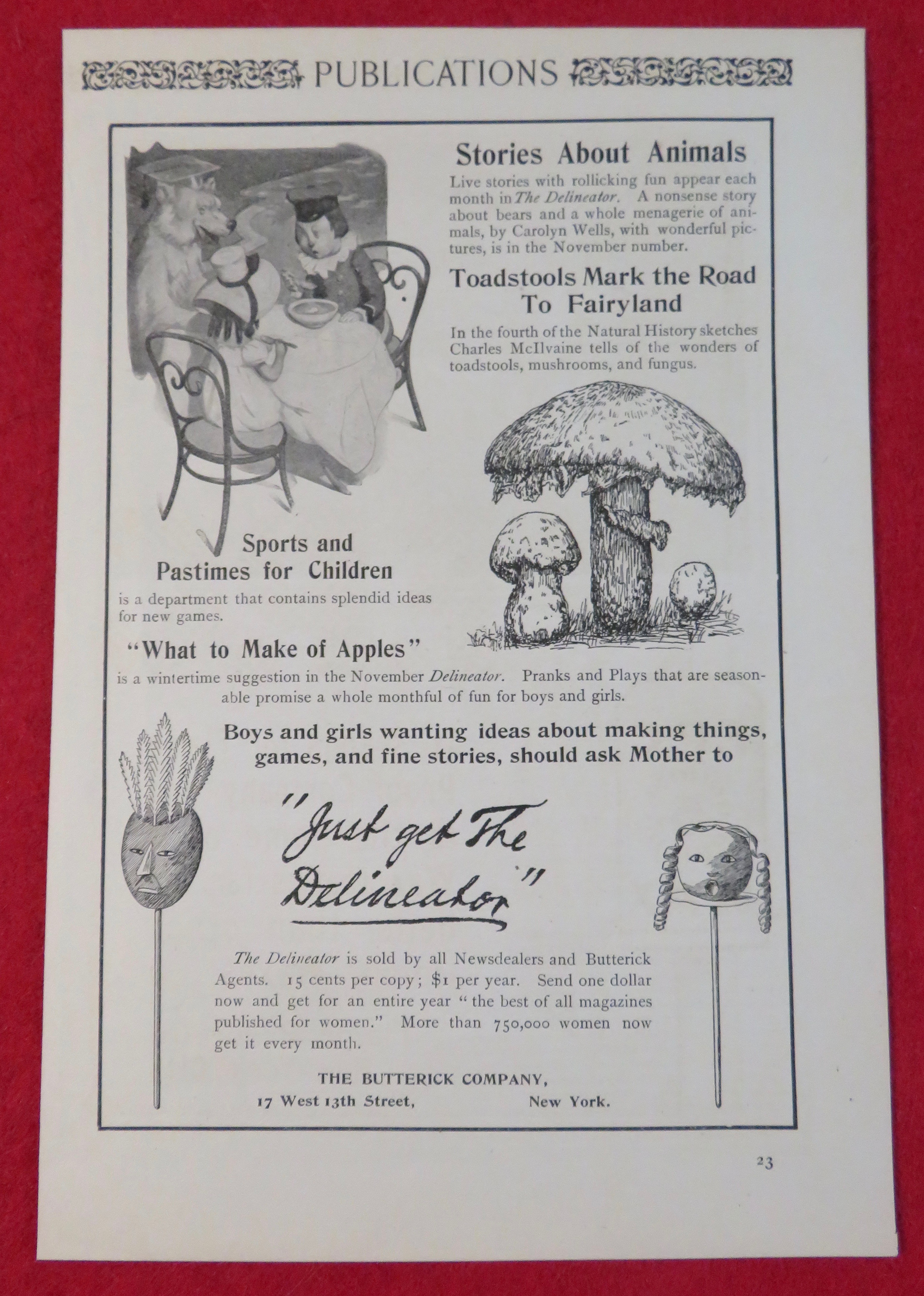 1902 Delineator with Animal, Fairyland, Children & More