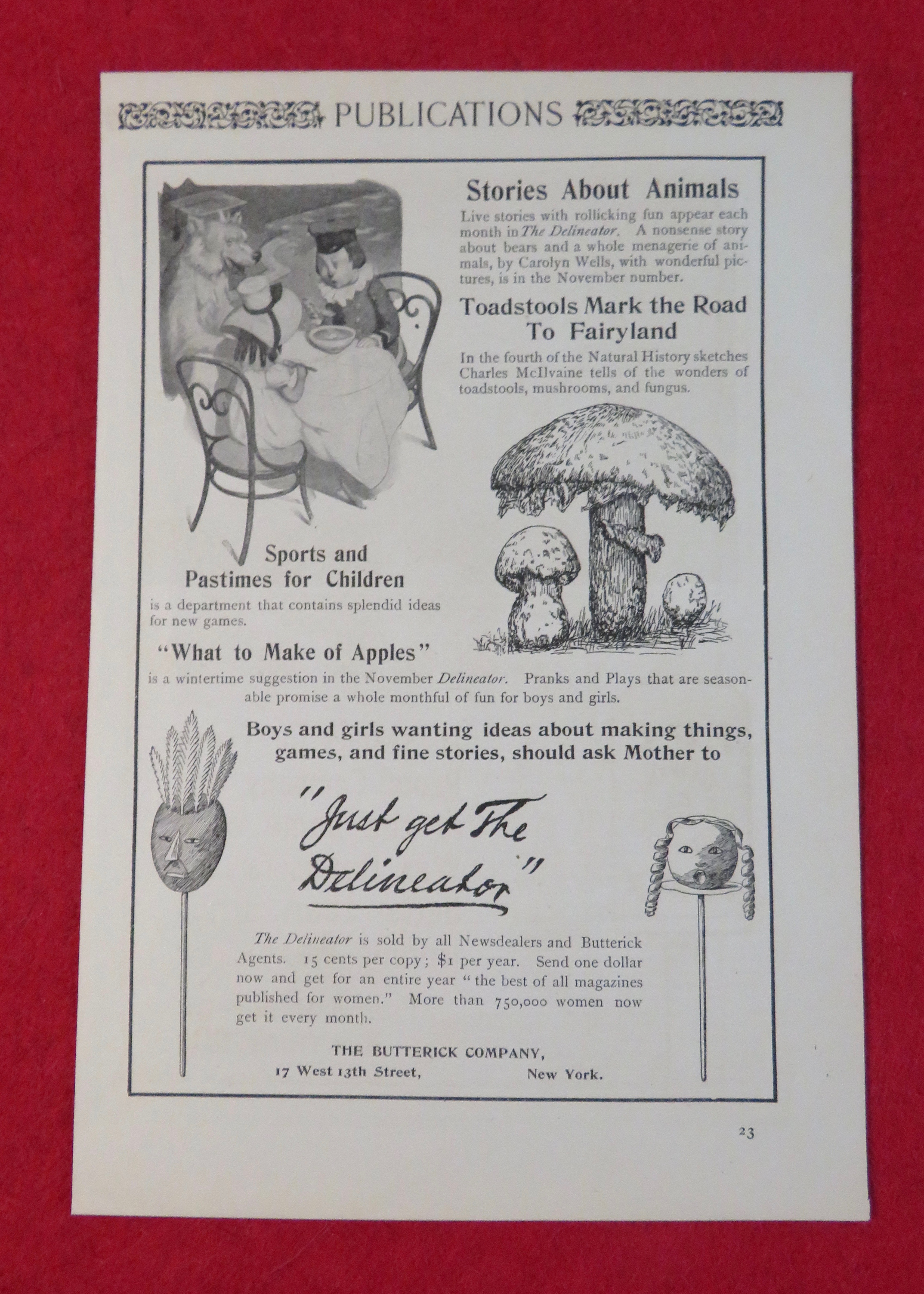 1902 Delineator with Animal, Fairyland, Children & More