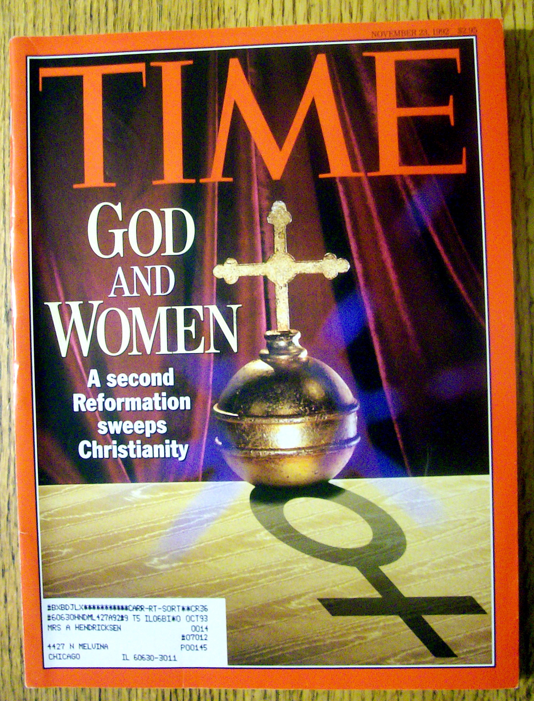 Time Magazine-November 23, 1992-God And Women