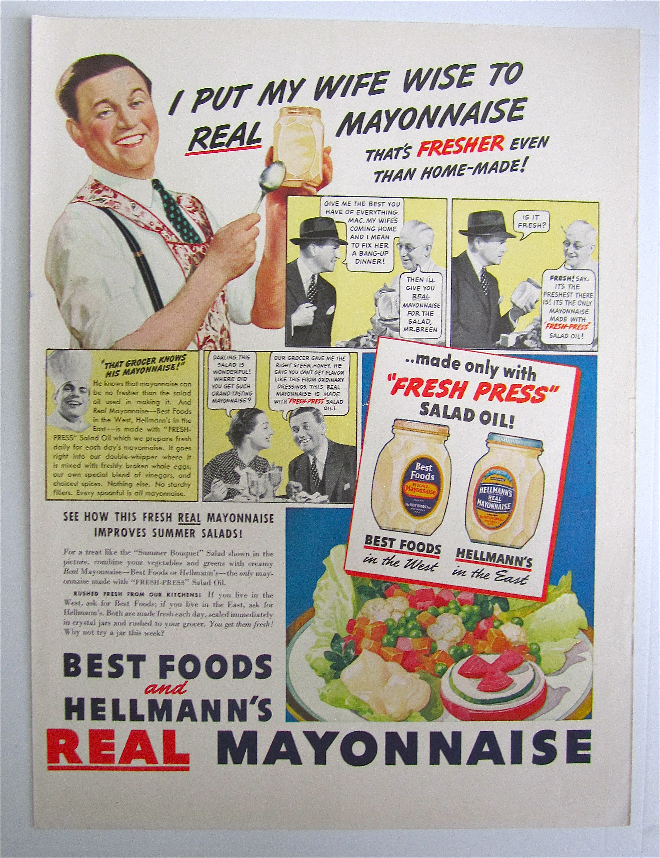 1937 Hellmann's Real Mayonnaise with WIfe Wise