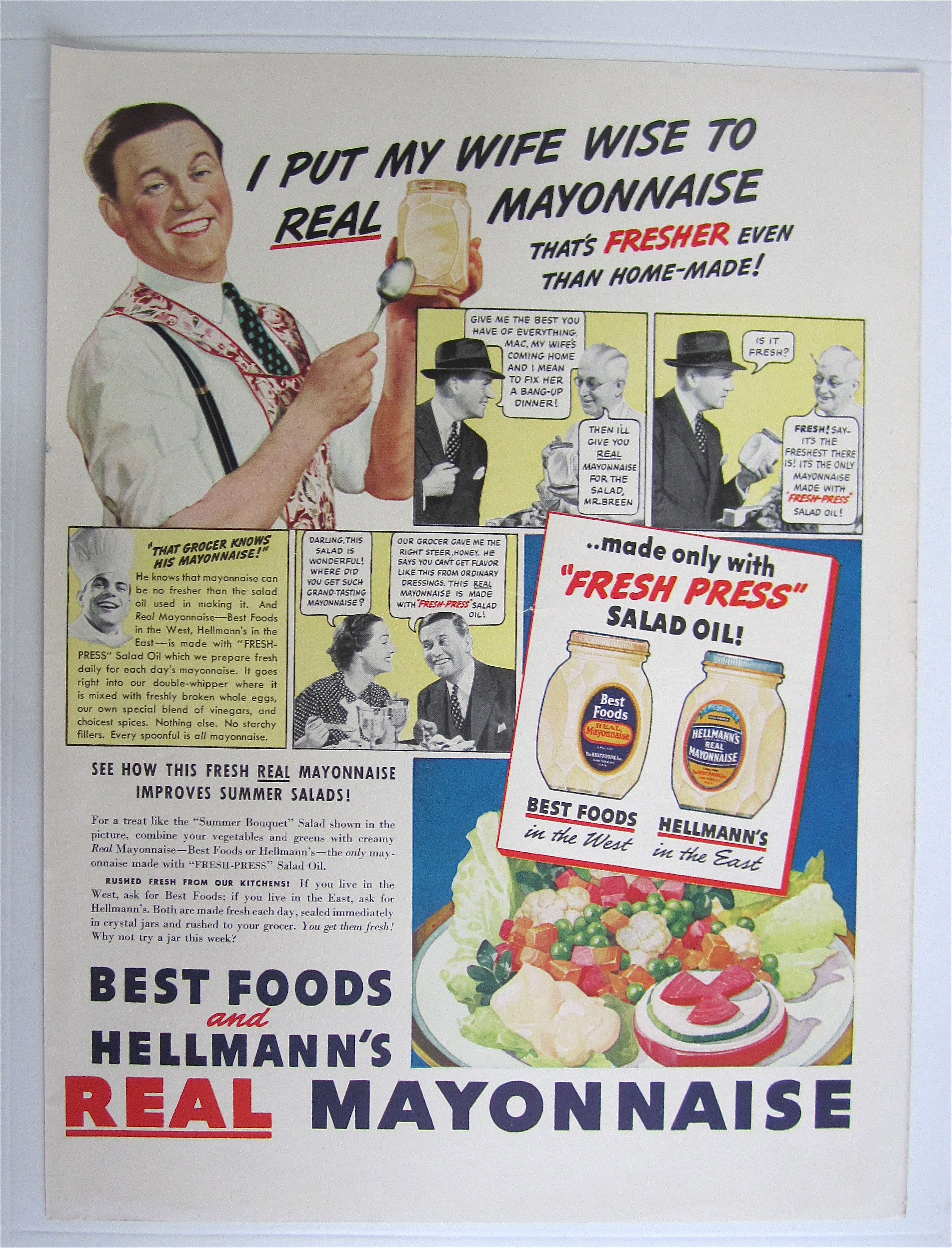 1937 Hellmann's Real Mayonnaise with WIfe Wise