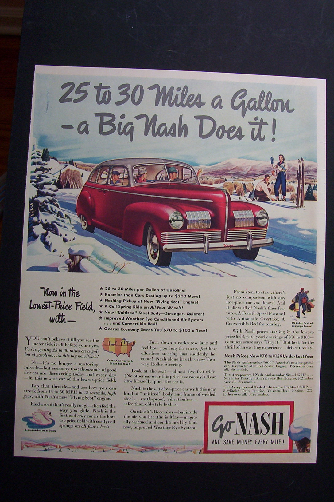 1940 Nash Cars with Great Picture of a Nash Automobile