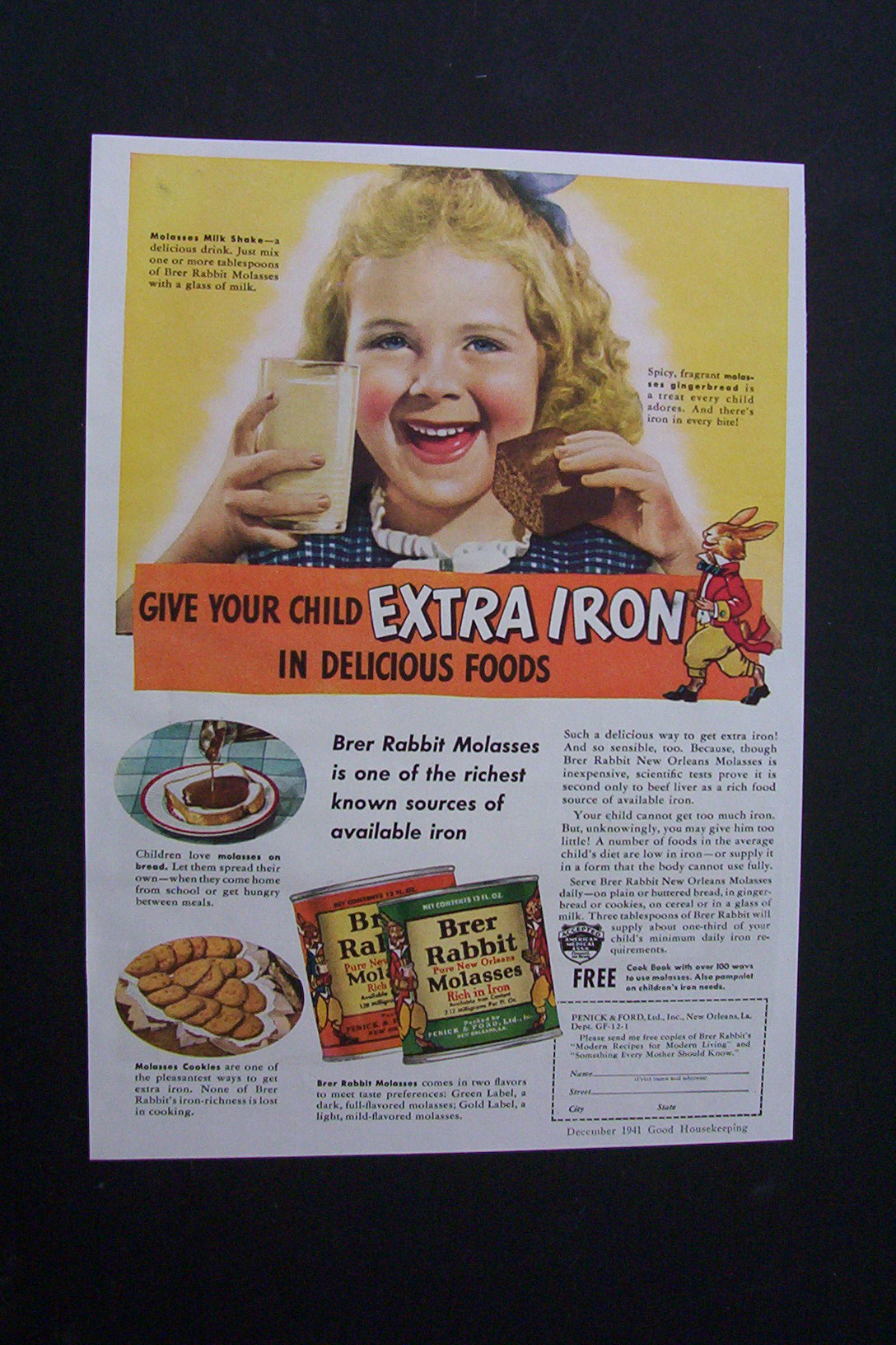 1936 Dual Ad: Brer Rabbit Molasses & Callaway Towels