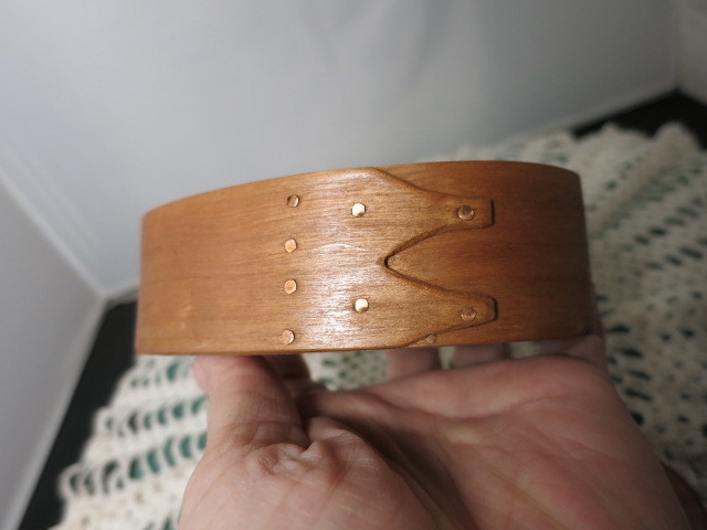 Vintage Bentwood Shaker Box with later applied flower motif