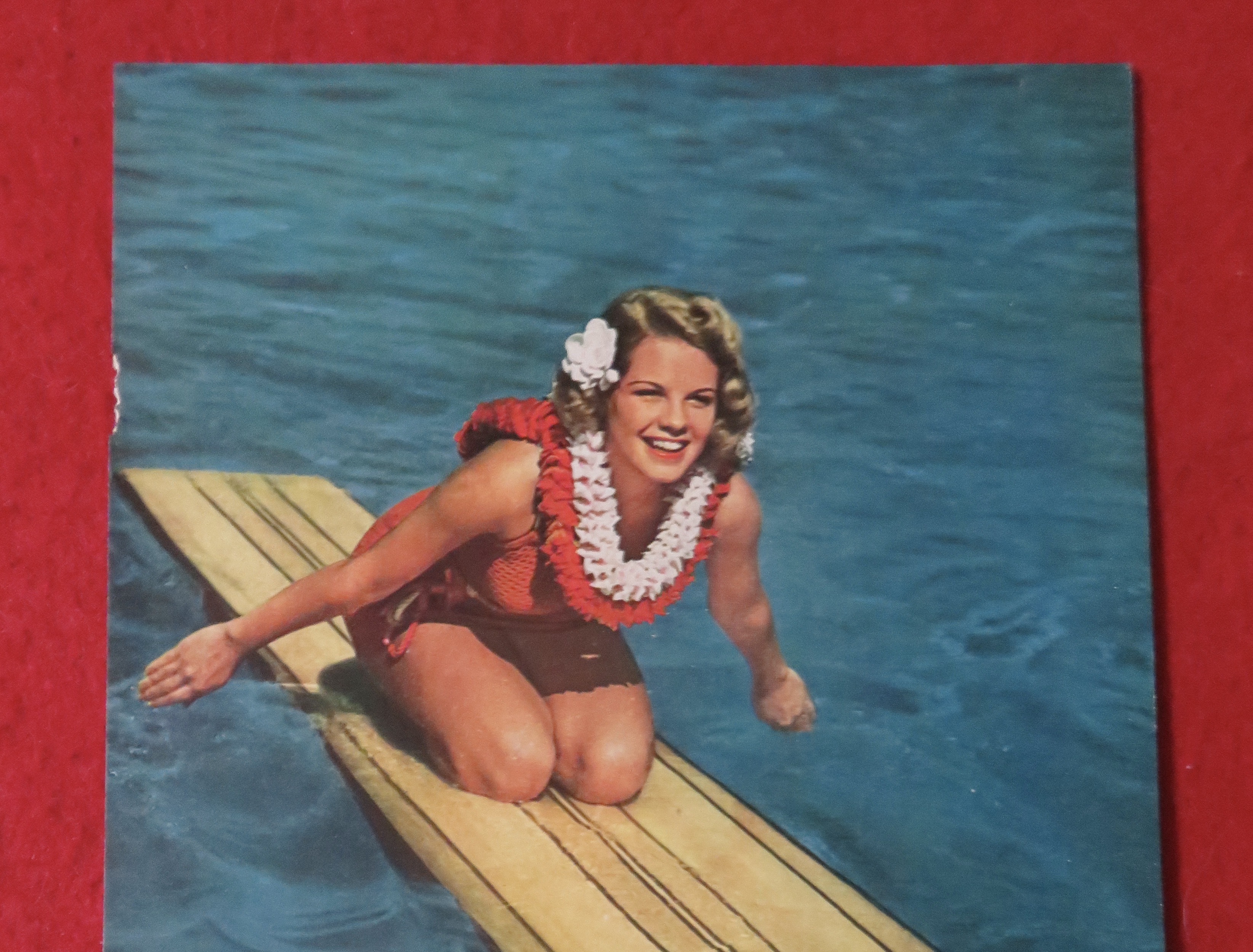 1939 Matson Line To Hawaii with Woman on a Surfboard