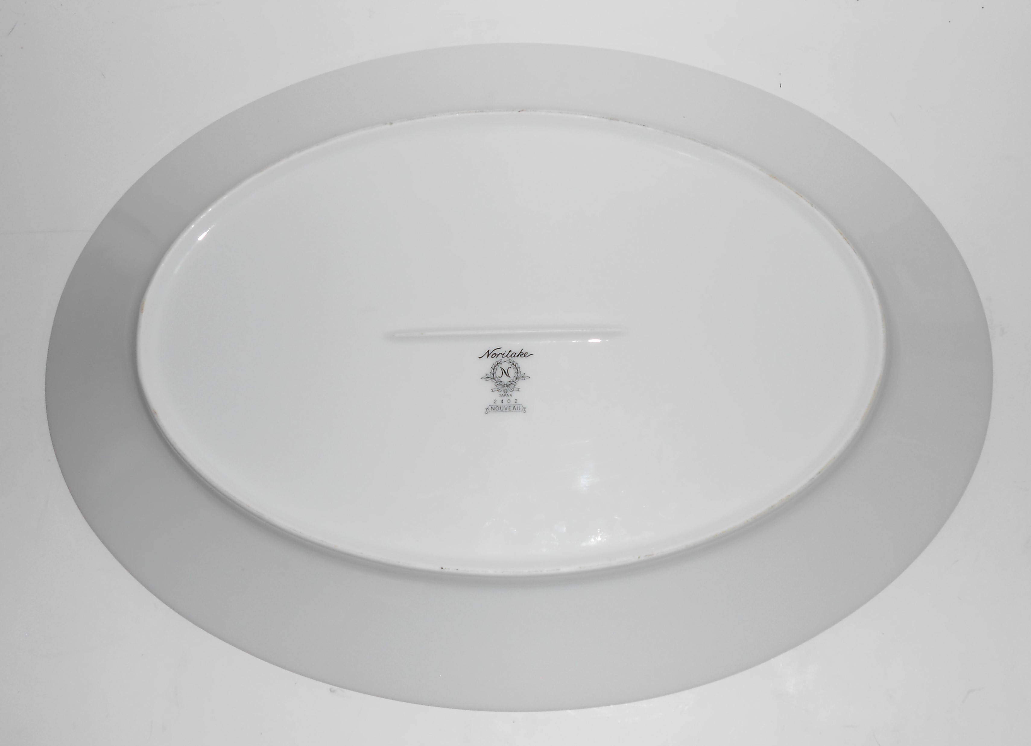 Noritake China Porcelain Nouveau Floral w/Platinum Larg