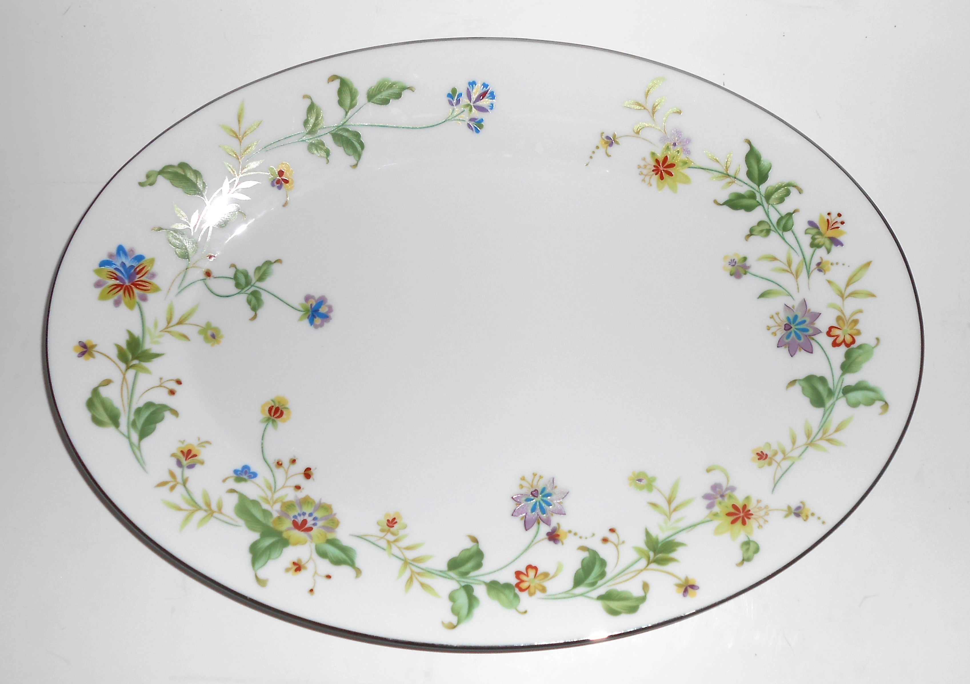 Noritake China Porcelain Nouveau Floral w/Platinum Larg