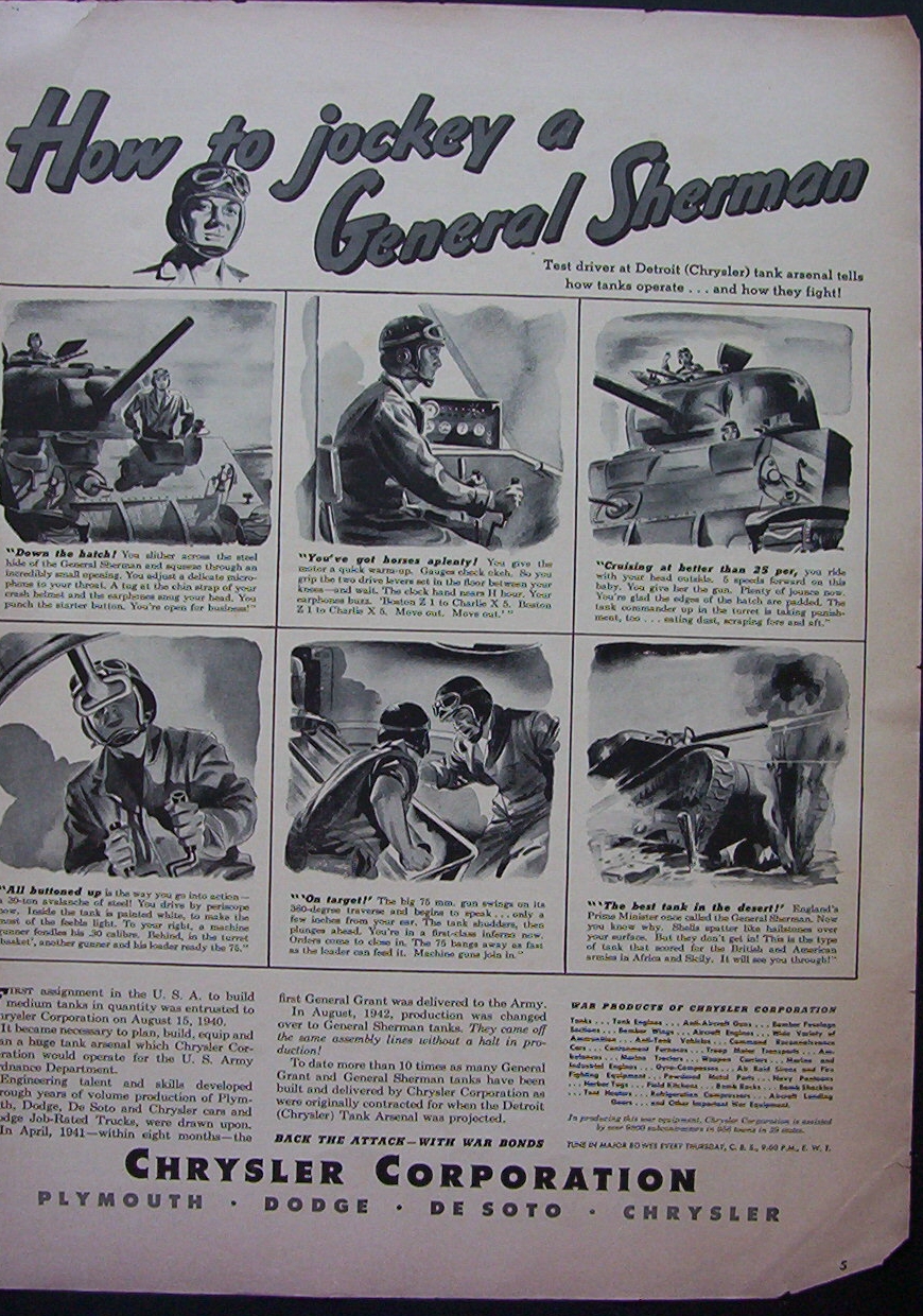 1943 Chrysler Corporation w/Jockey A General Sherman