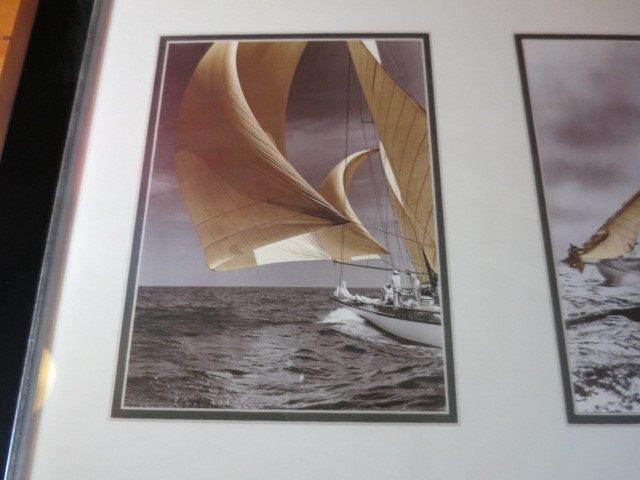 Sailboat Photo Print framed and matted 3 sailboats made in Canada
