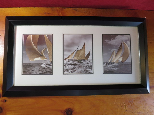 Sailboat Photo Print framed and matted 3 sailboats made in Canada