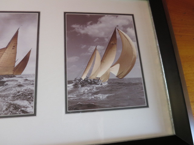 Sailboat Photo Print framed and matted 3 sailboats made in Canada