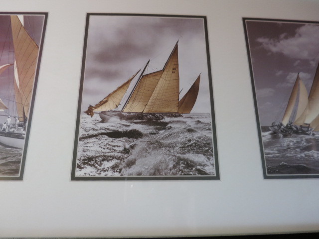 Sailboat Photo Print framed and matted 3 sailboats made in Canada