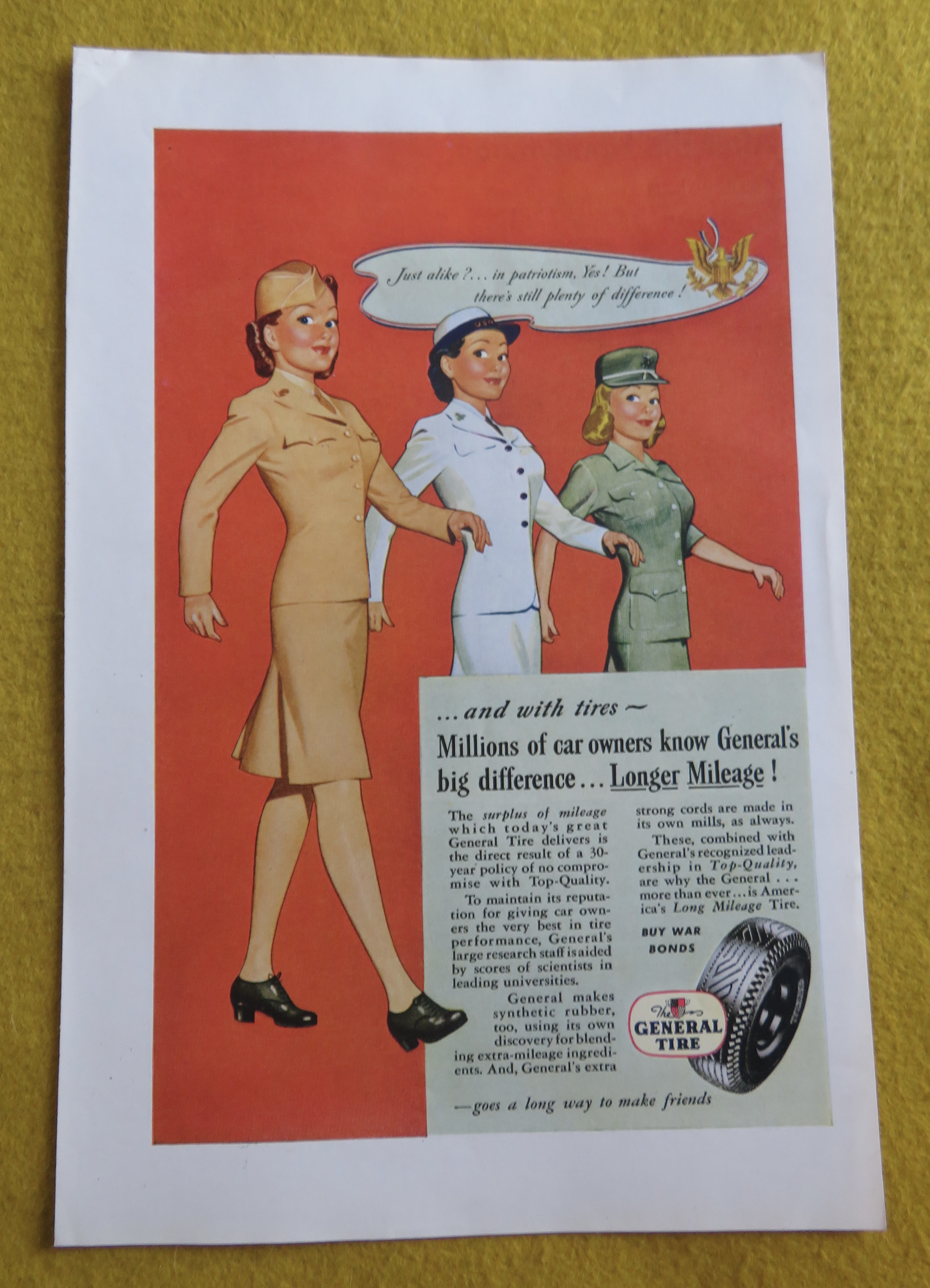 1945 General Tires with Three Women Soldiers
