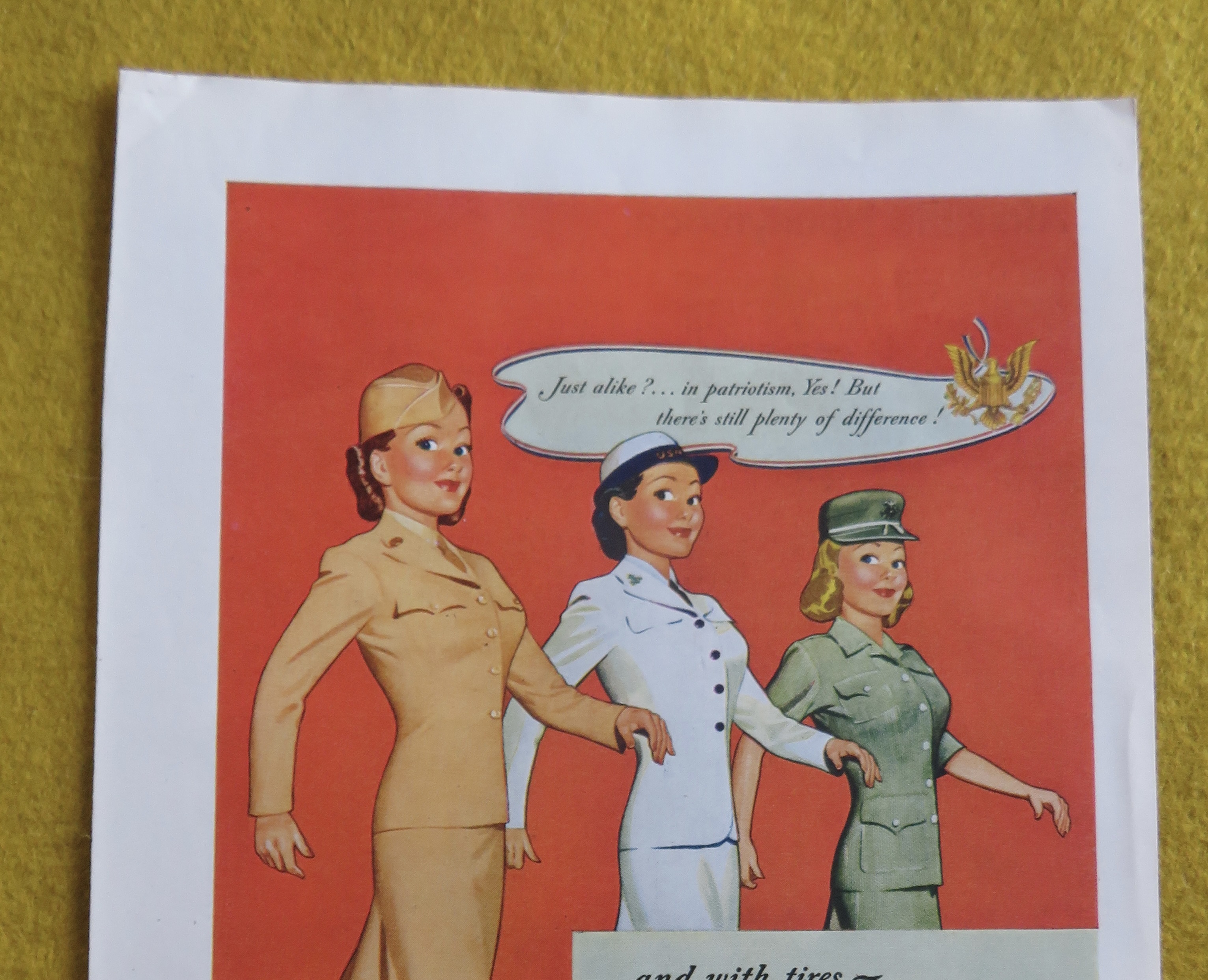 1945 General Tires with Three Women Soldiers