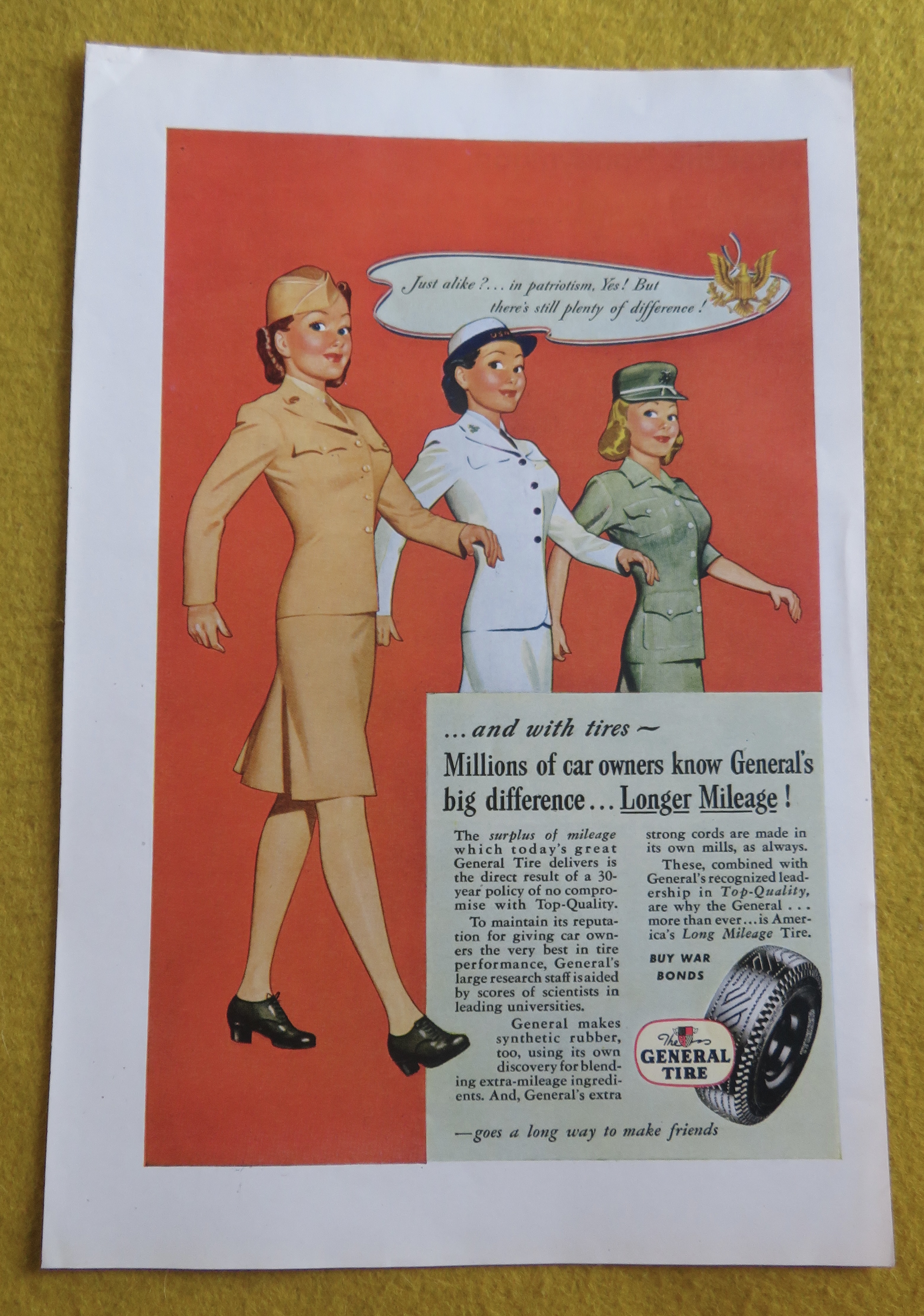1945 General Tires with Three Women Soldiers