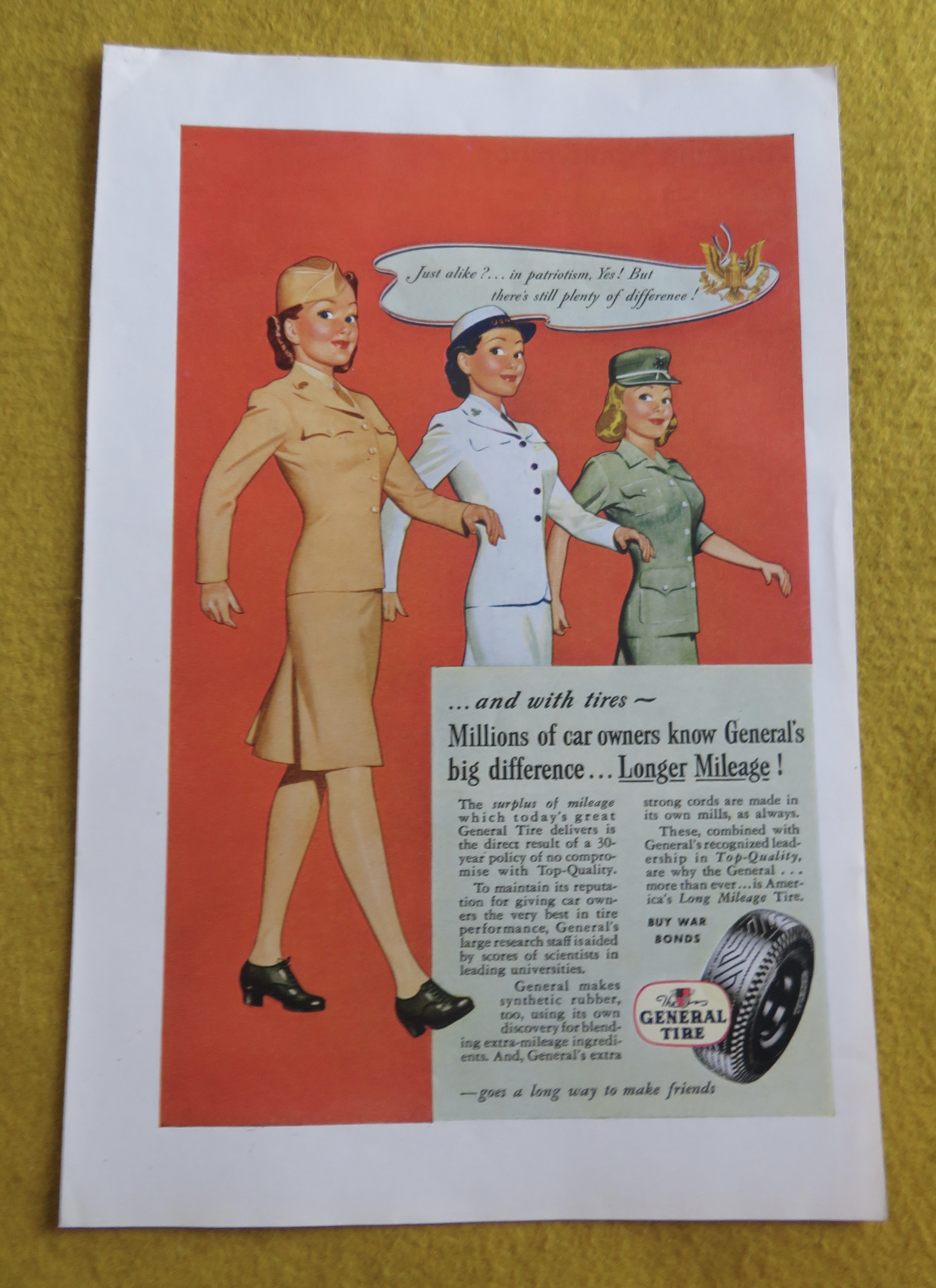 1945 General Tires with Three Women Soldiers