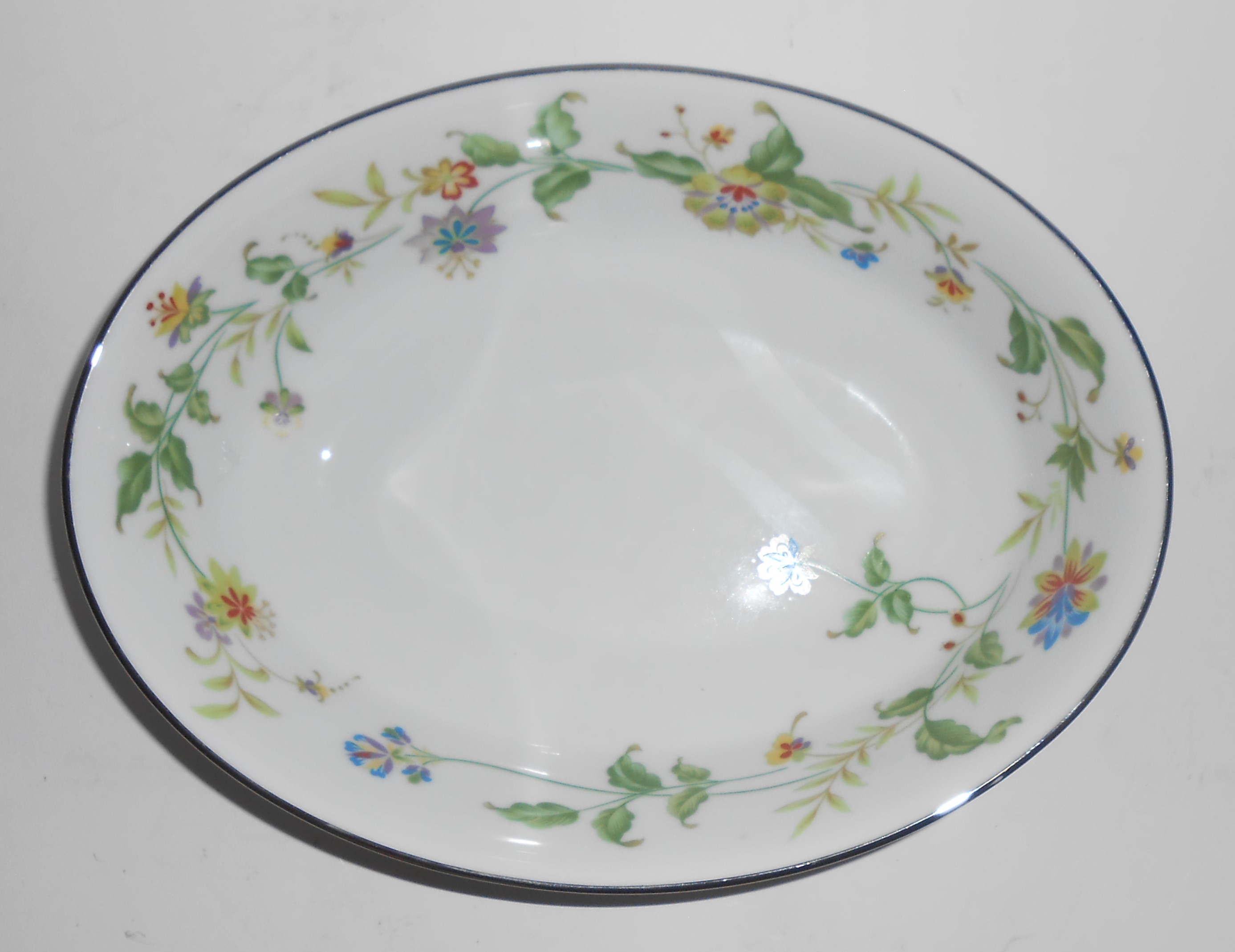 Noritake China Porcelain Nouveau Floral w/Platinum Oval