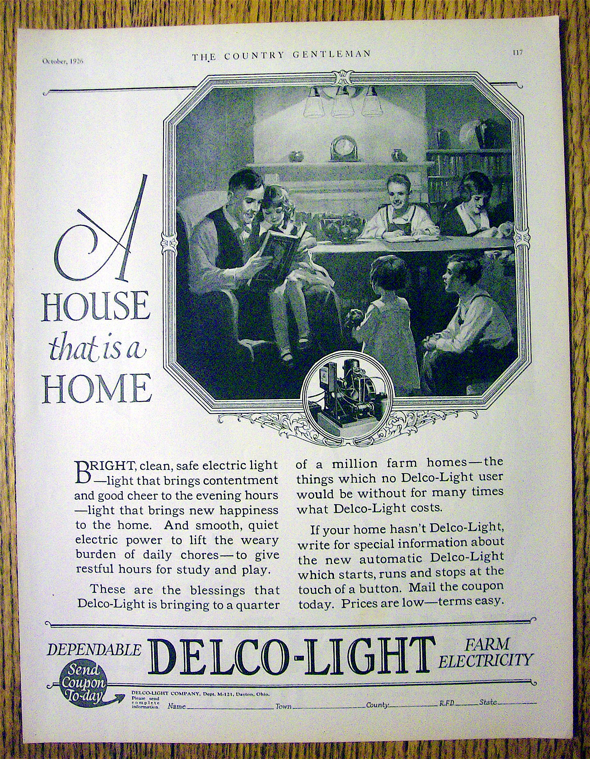 1926 Delco Light Company with Family Around The Table