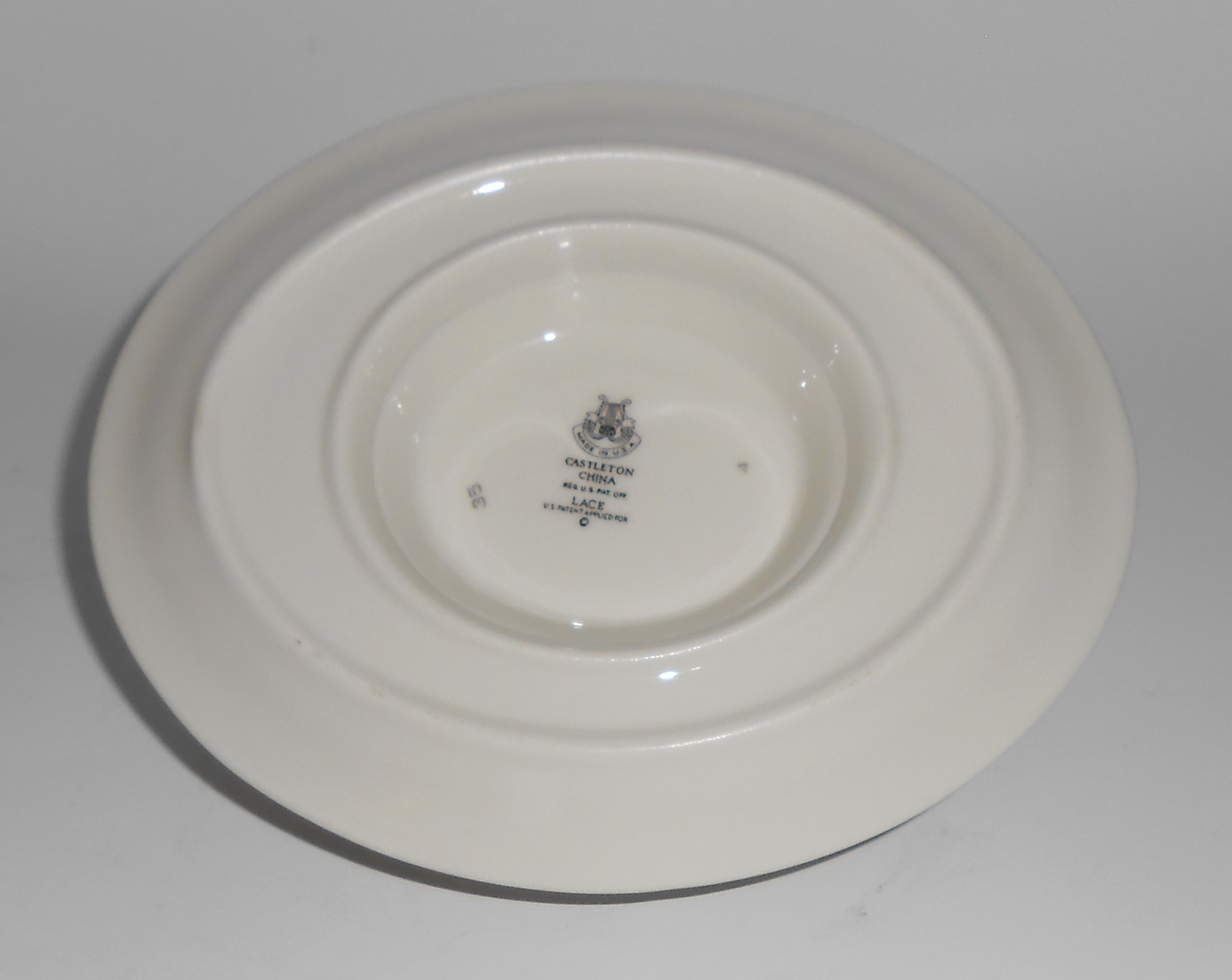 Castleton China Platinum Lace Gravy Bowl