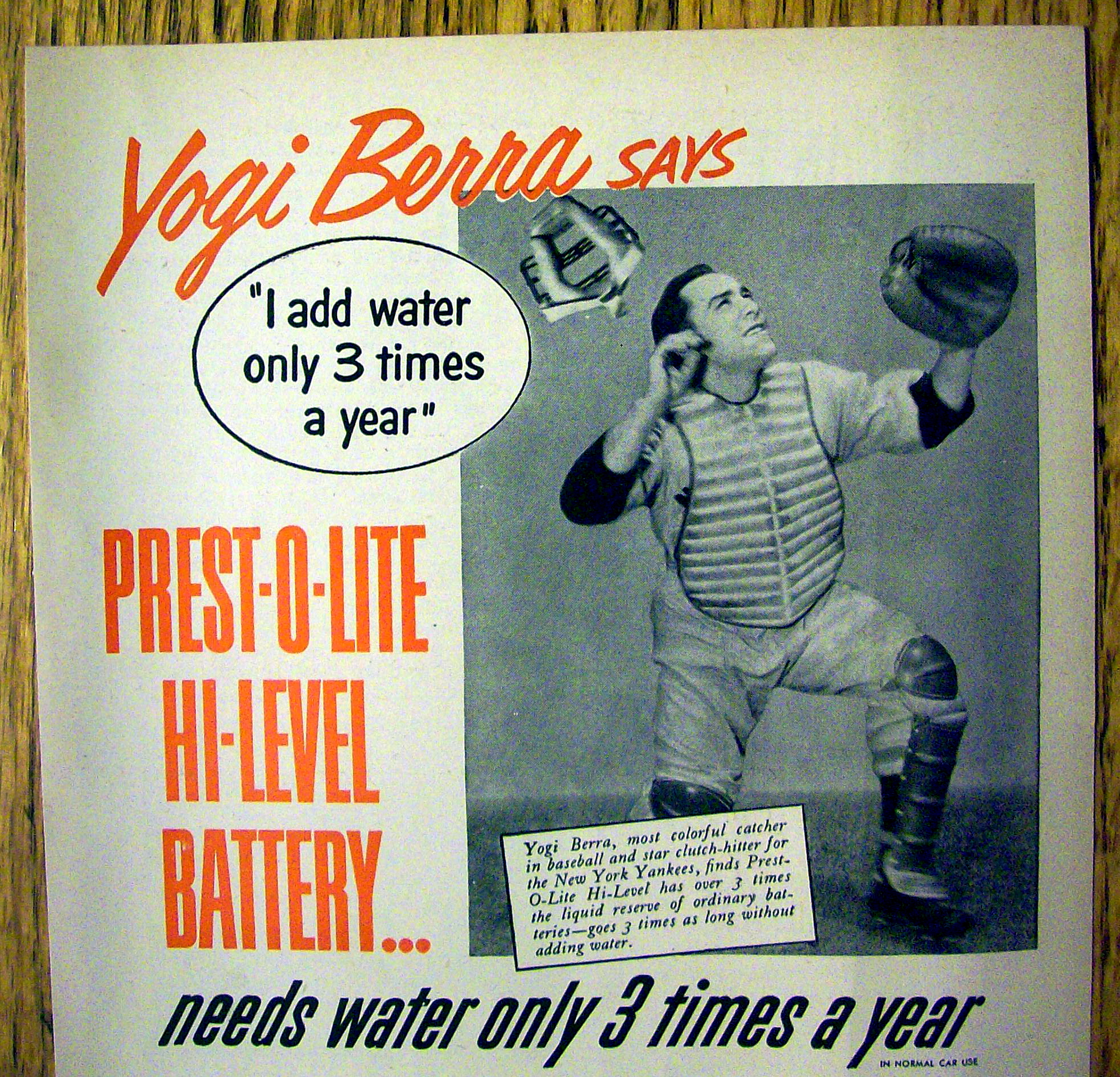 1951 Prest - O- Lite with Yogi Berra