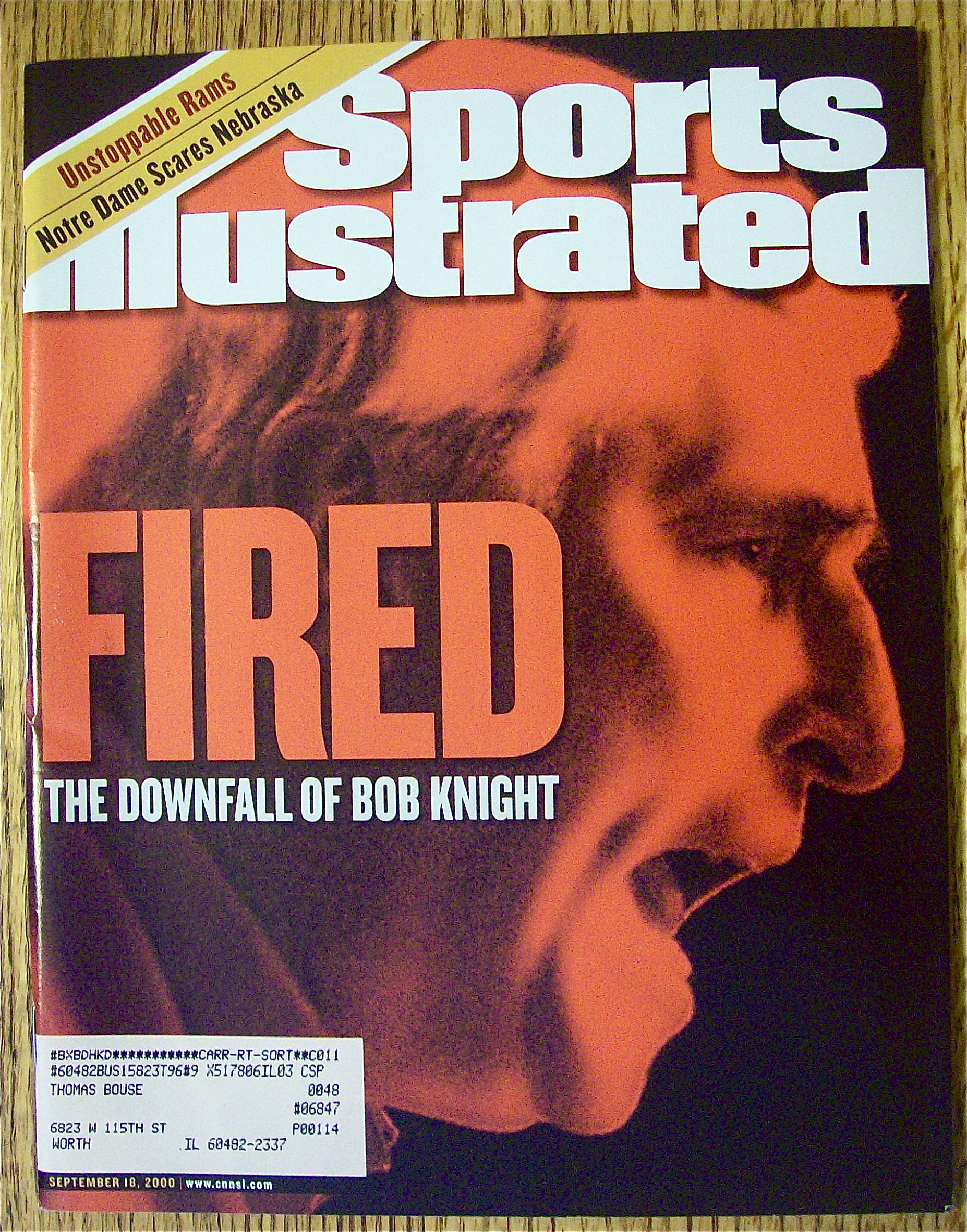 Sports Illustrated Magazine September 18, 2000 Fired