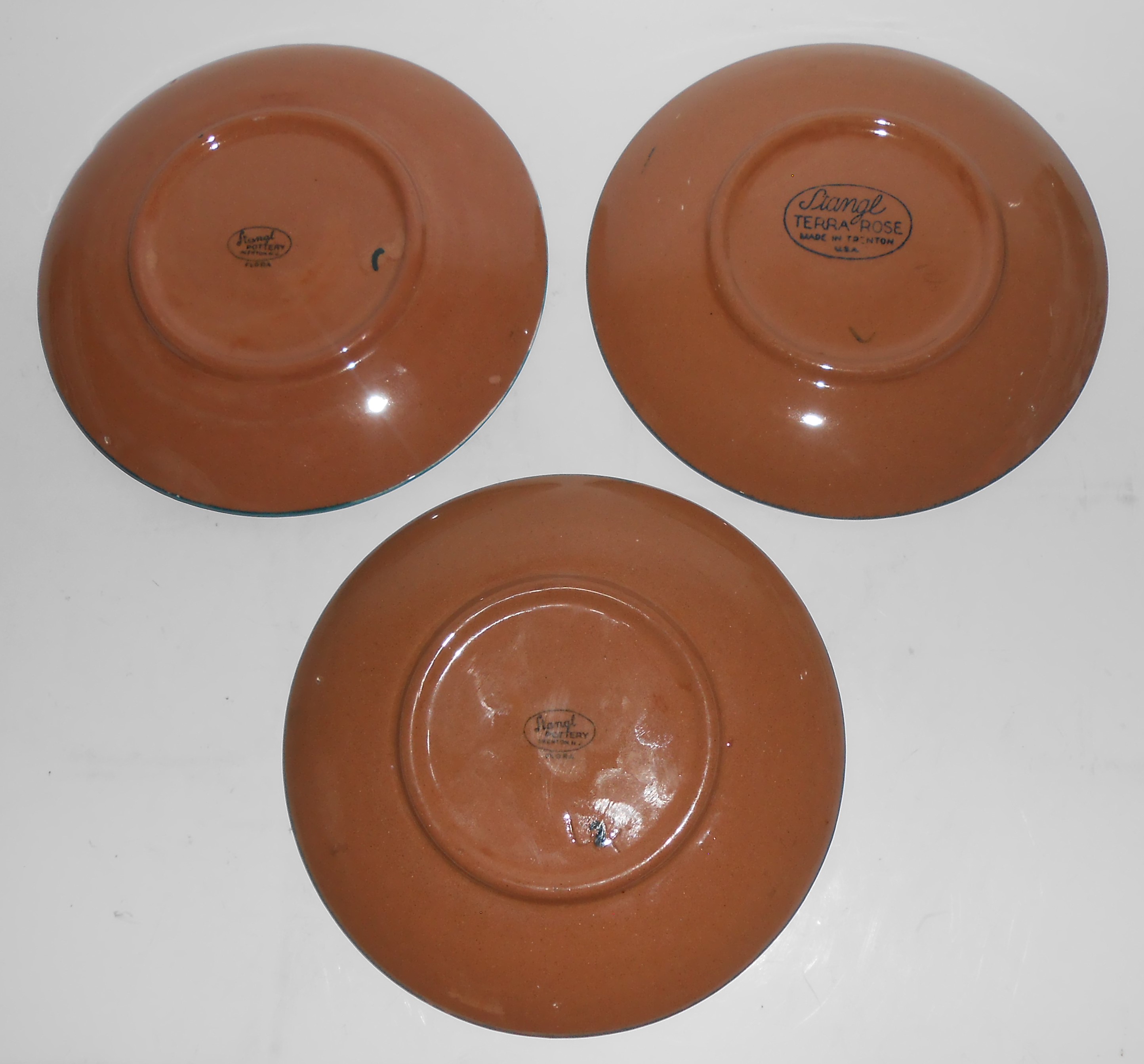 Stangl Pottery Terra Rose Flora Set/3 Saucers